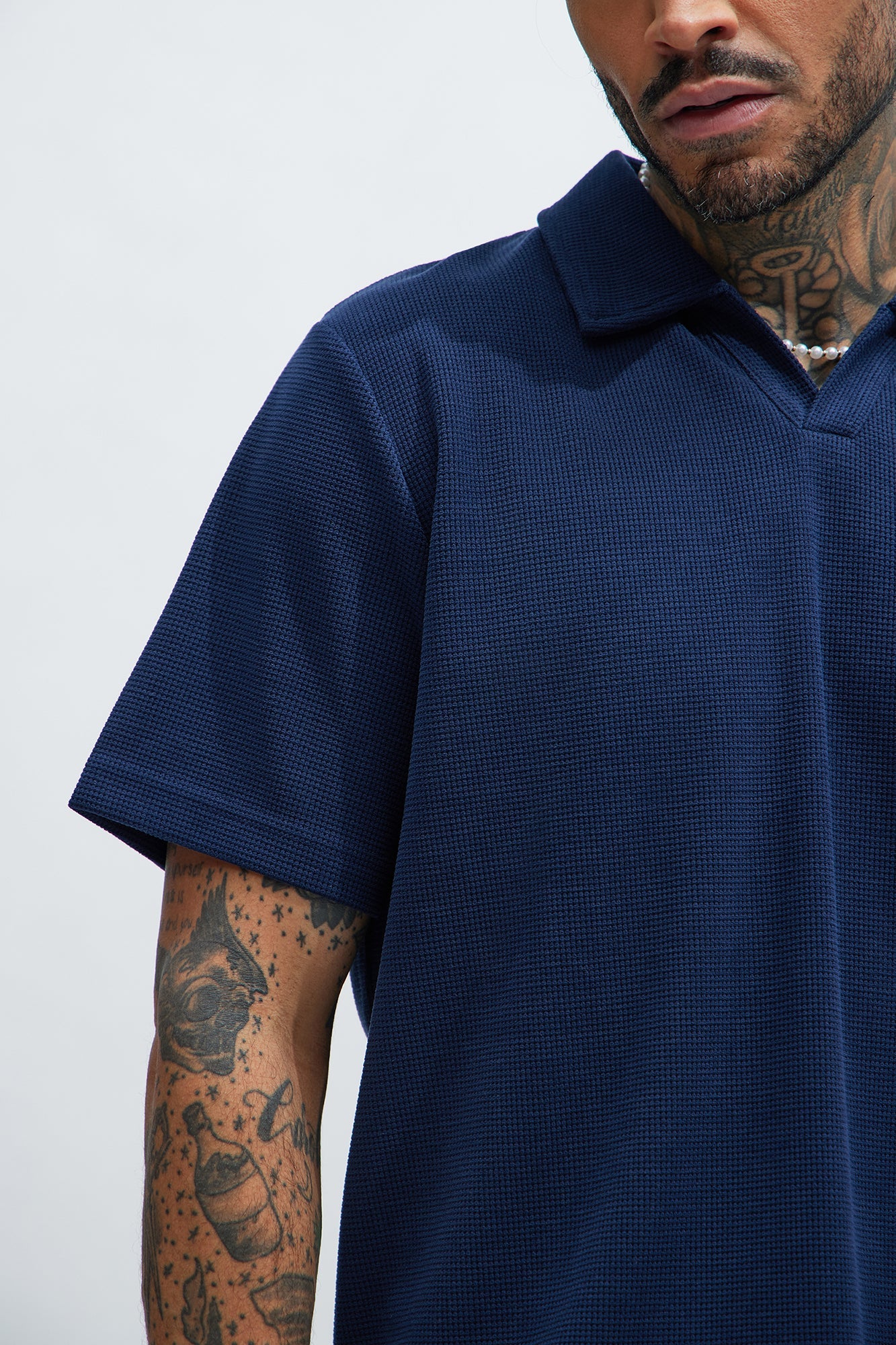 Cairo Textured Polo - Navy