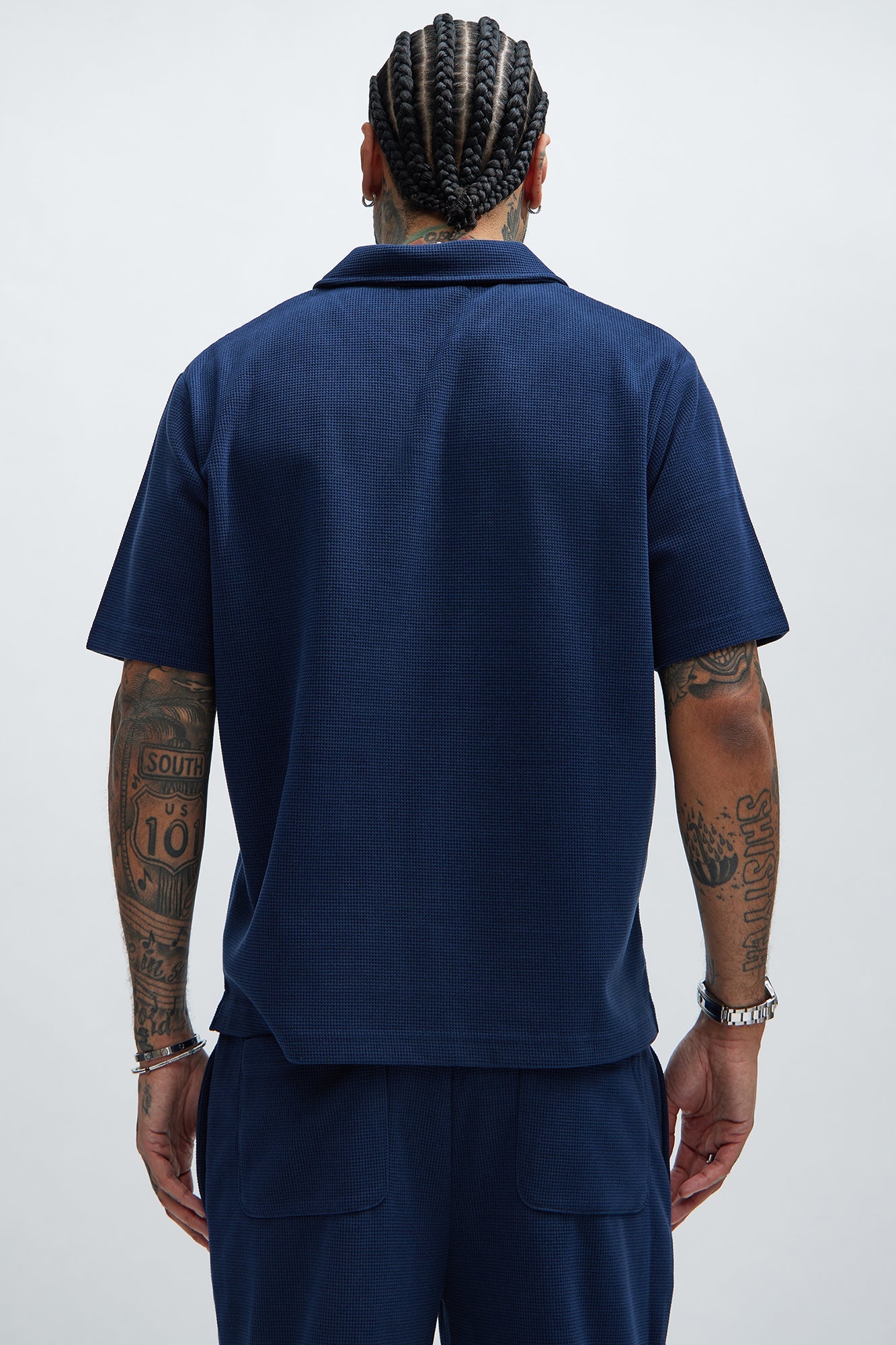 Cairo Textured Polo - Navy