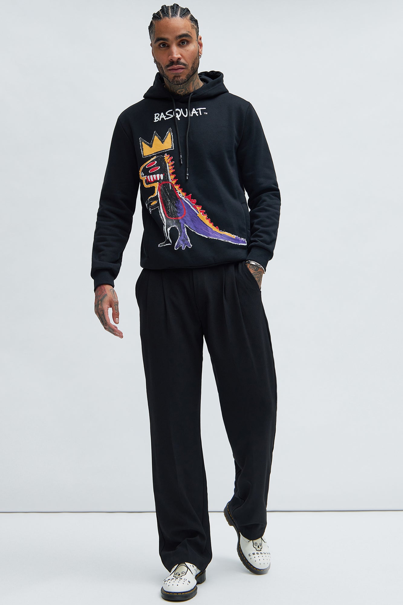 Basquiat Dinosaur Hoodie - Black