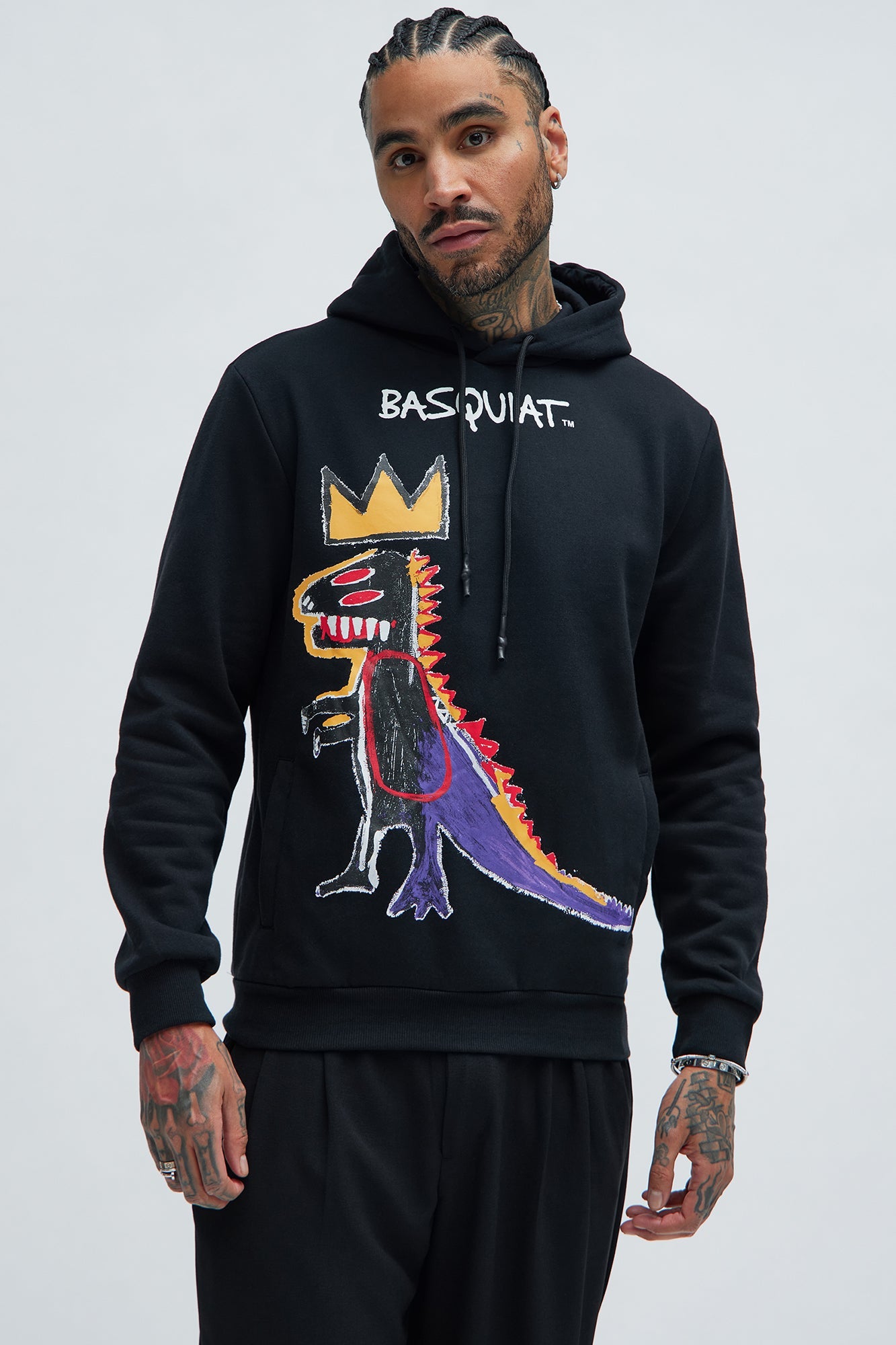 Basquiat Dinosaur Hoodie - Black
