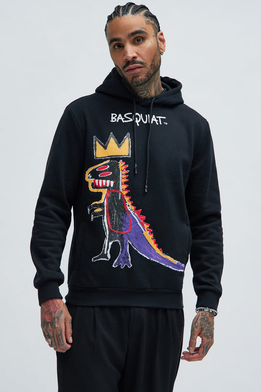 Basquiat Dinosaur Hoodie - Black