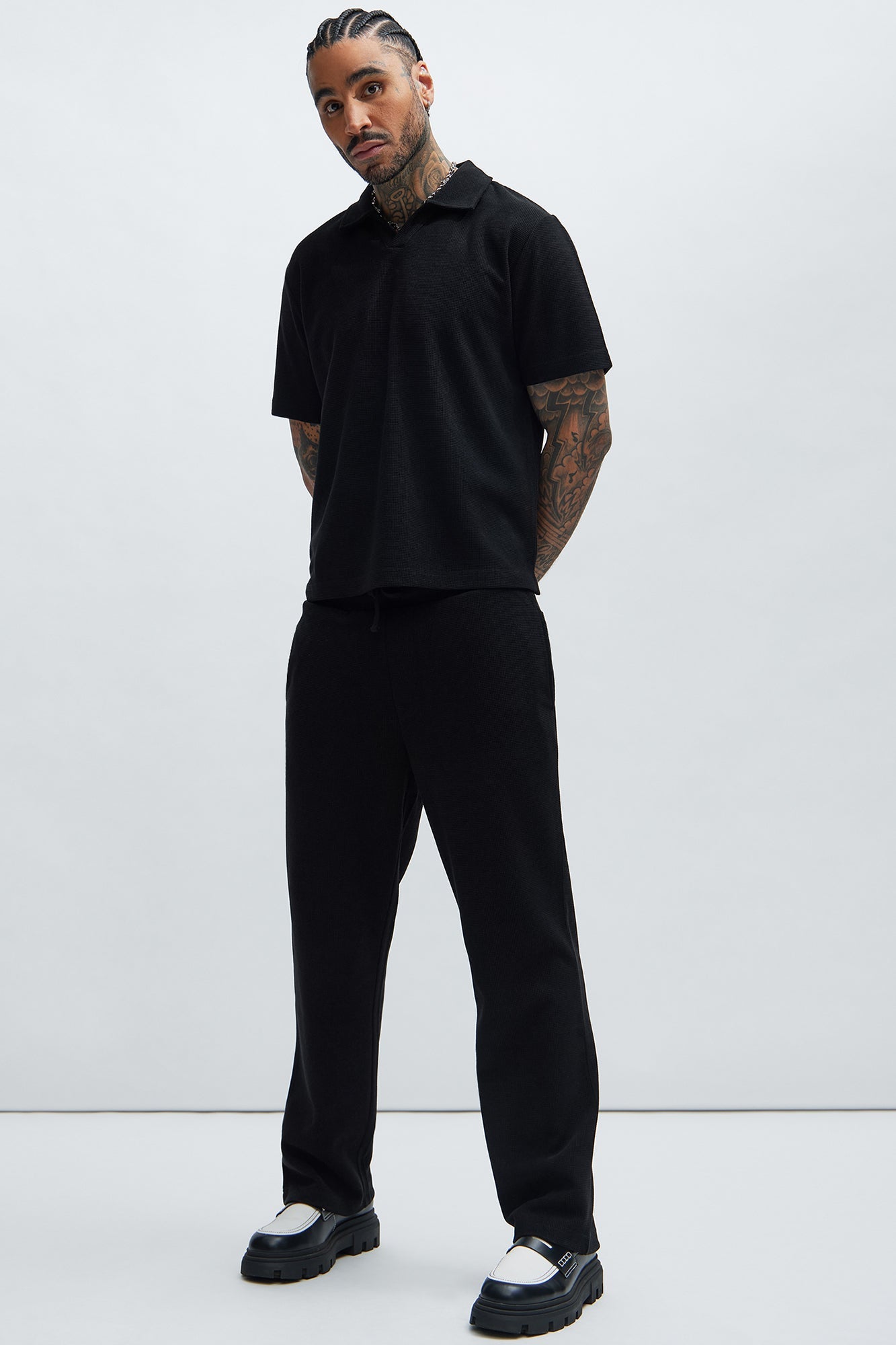 Cairo Textured Polo - Black