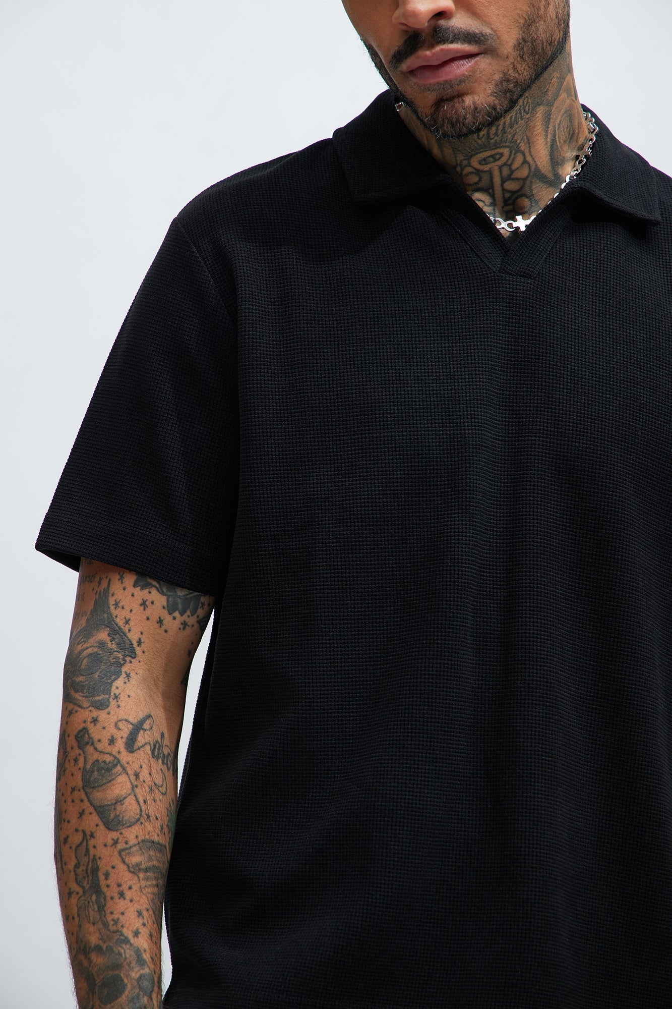 Cairo Textured Polo - Black