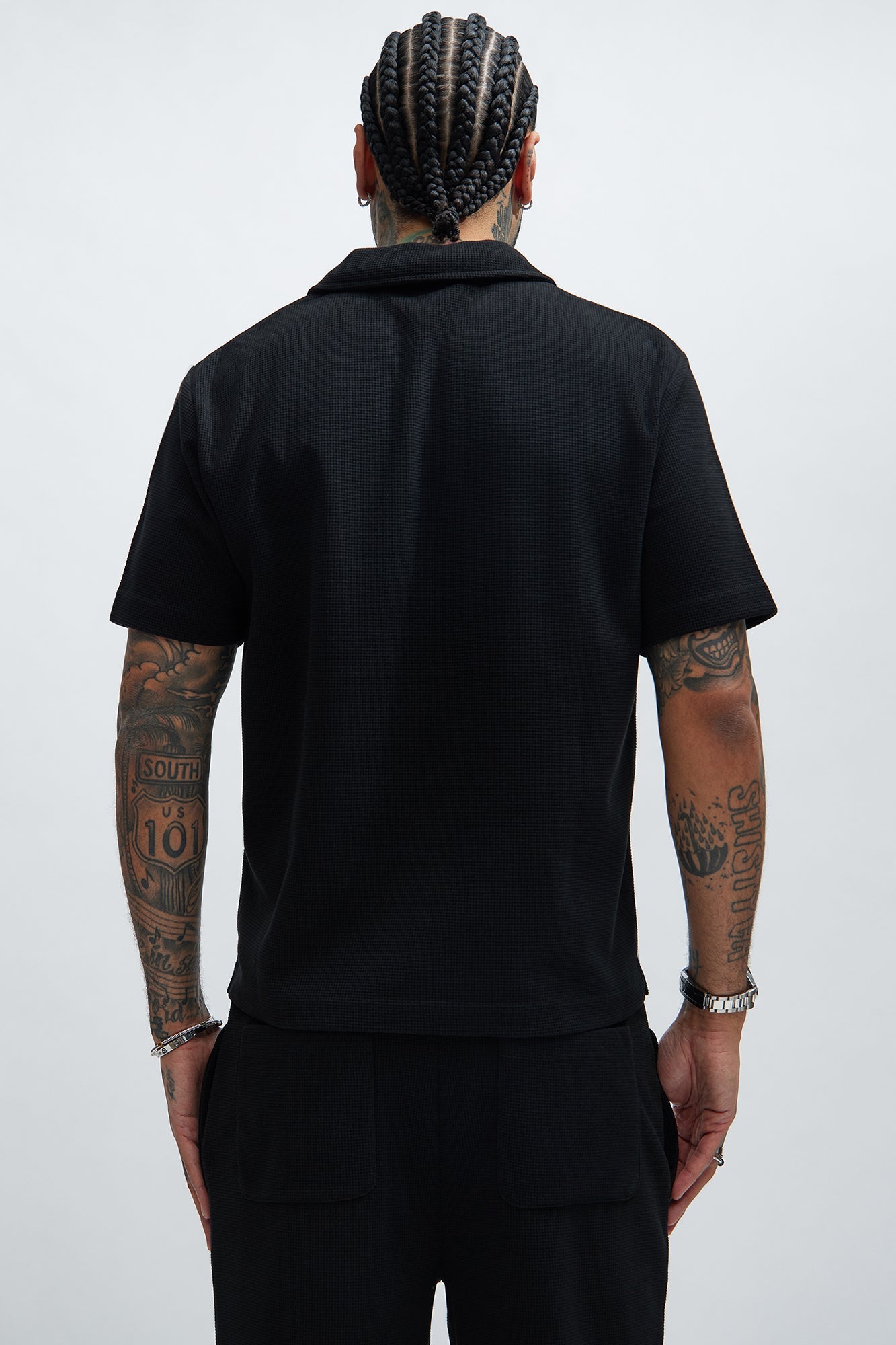 Cairo Textured Polo - Black