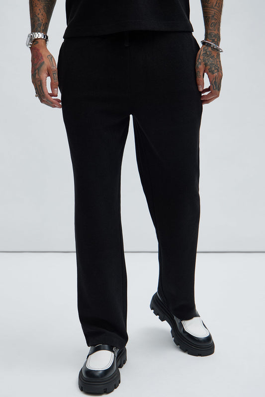 Cairo Textured Straight Pants - Black