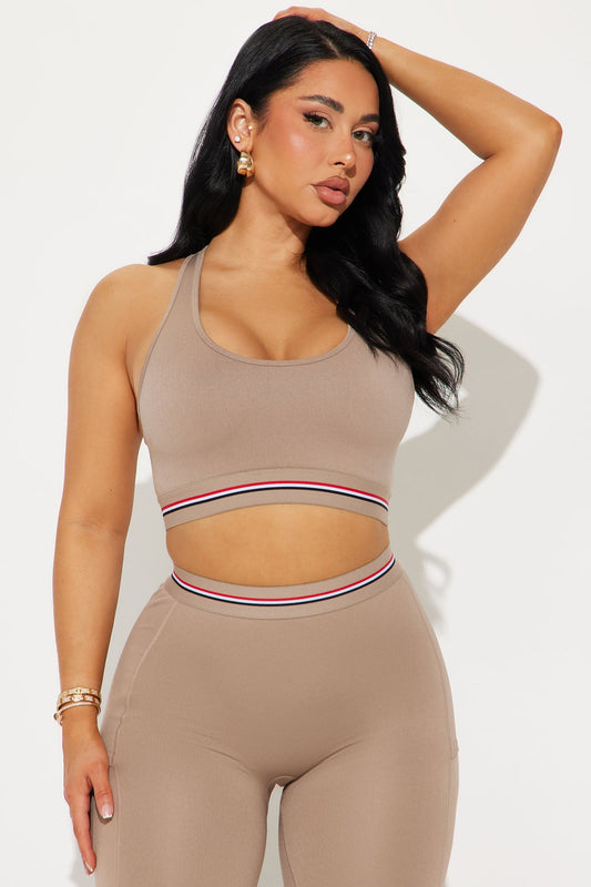 Power Up Flex Seamless Sports Bra - Taupe