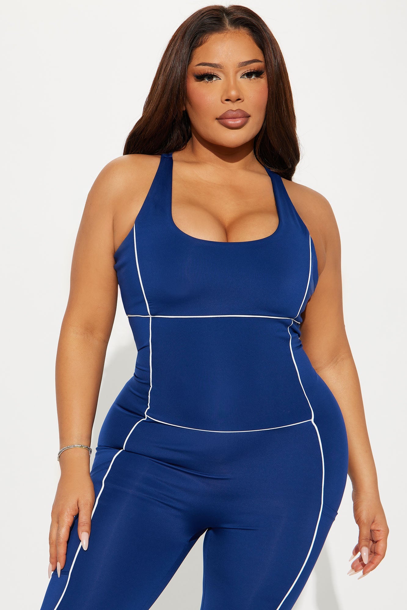 Round It Up Elevate Active Jumpsuit - Midnight Blue