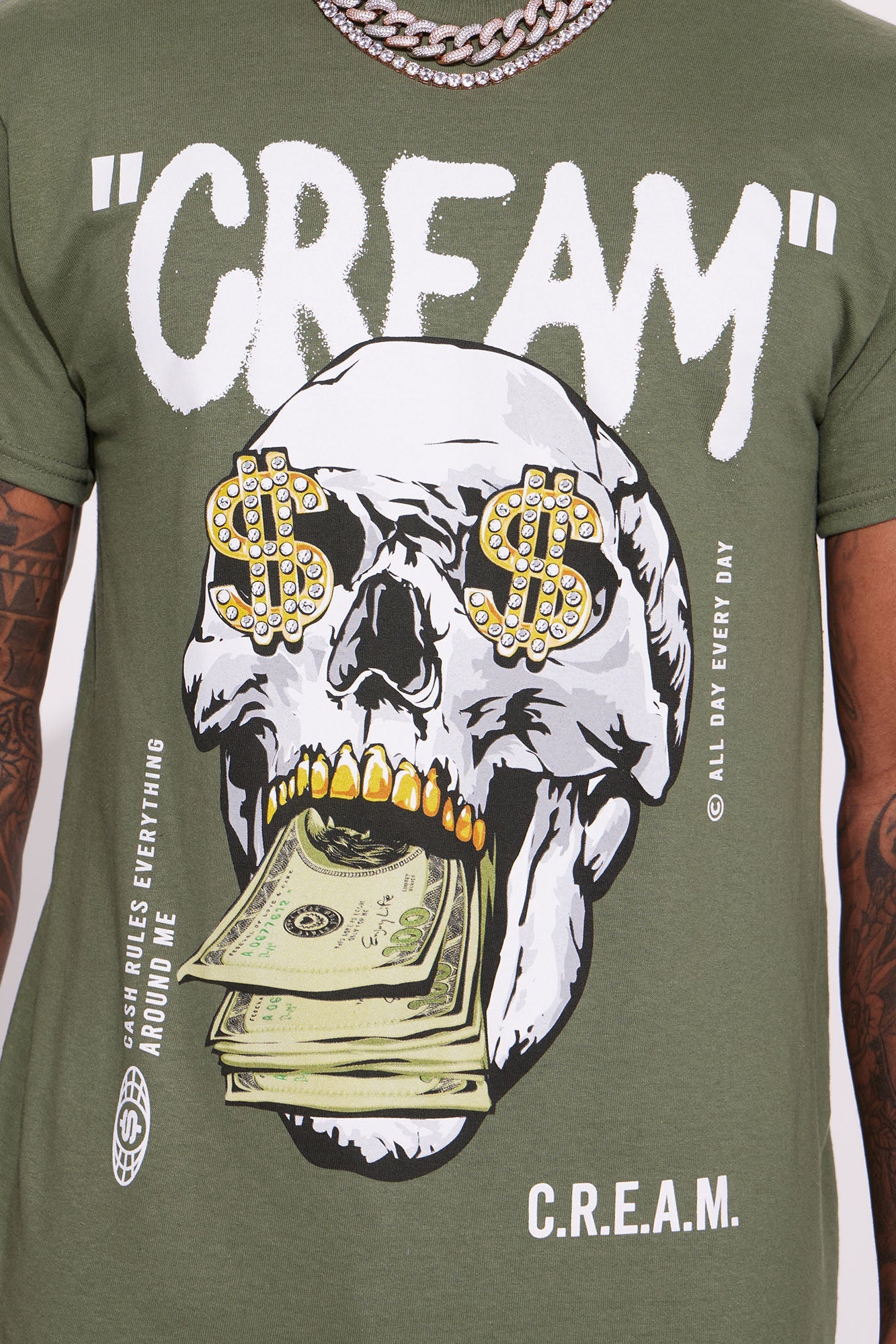 Cream All Day Short Sleeve Tee - Sage