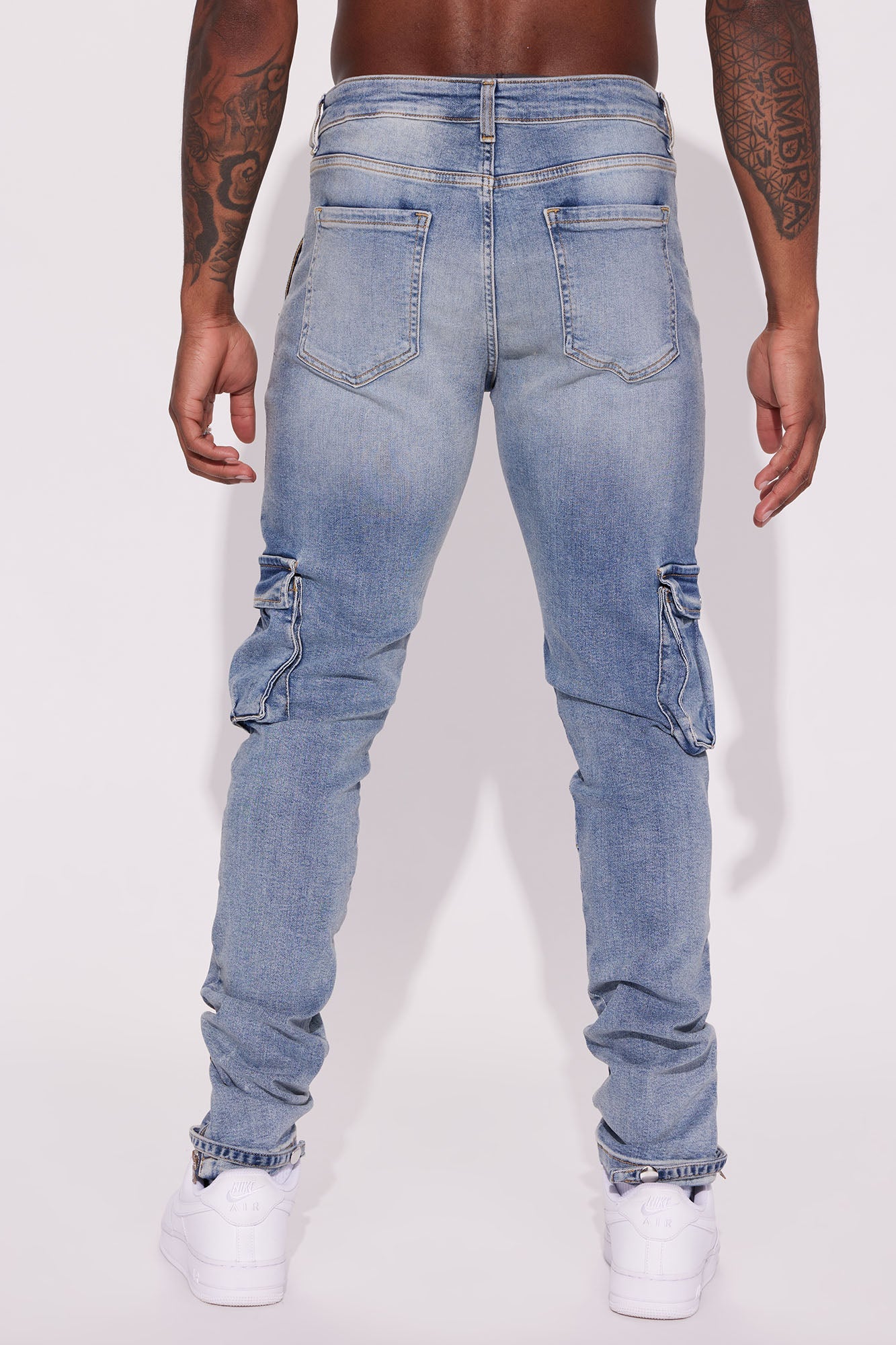 Out Of Control Stacked Skinny Jeans - Light Blue Wash