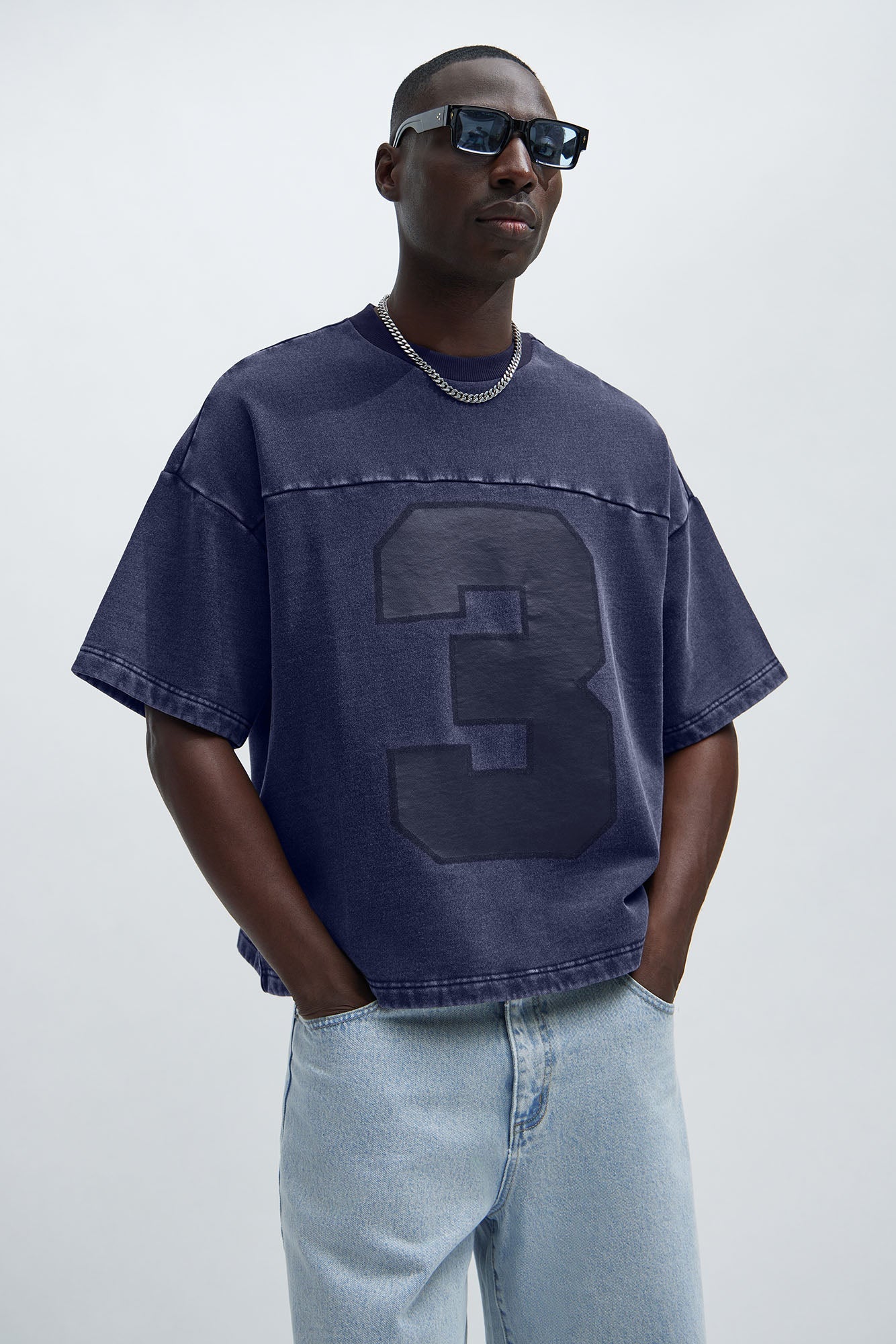 Kyle Oversized Tee - Navy