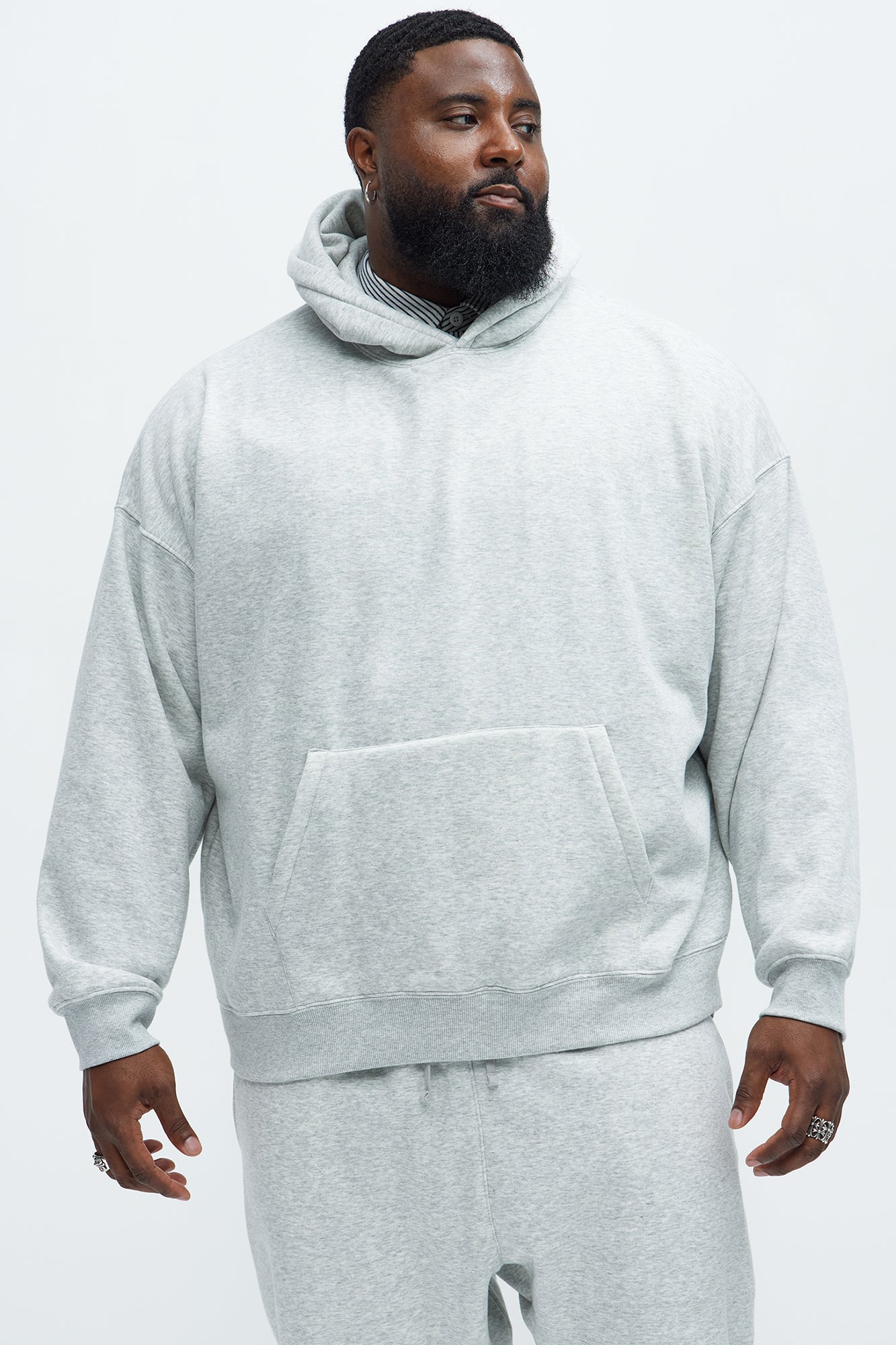 Tyson Oversized Heavyweight Hoodie - Heather Grey
