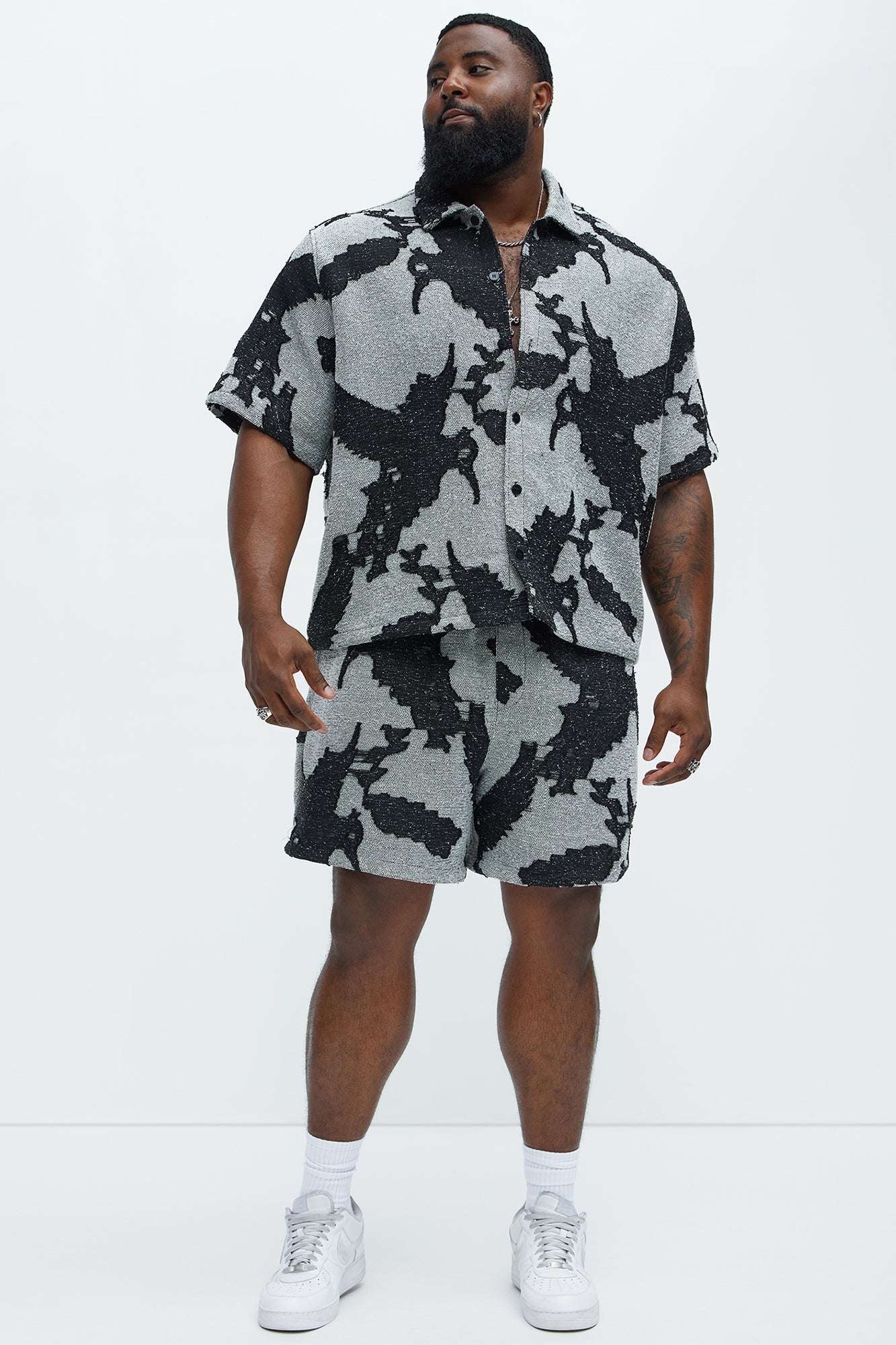 Inkblot Button Up Shirt - Black/combo