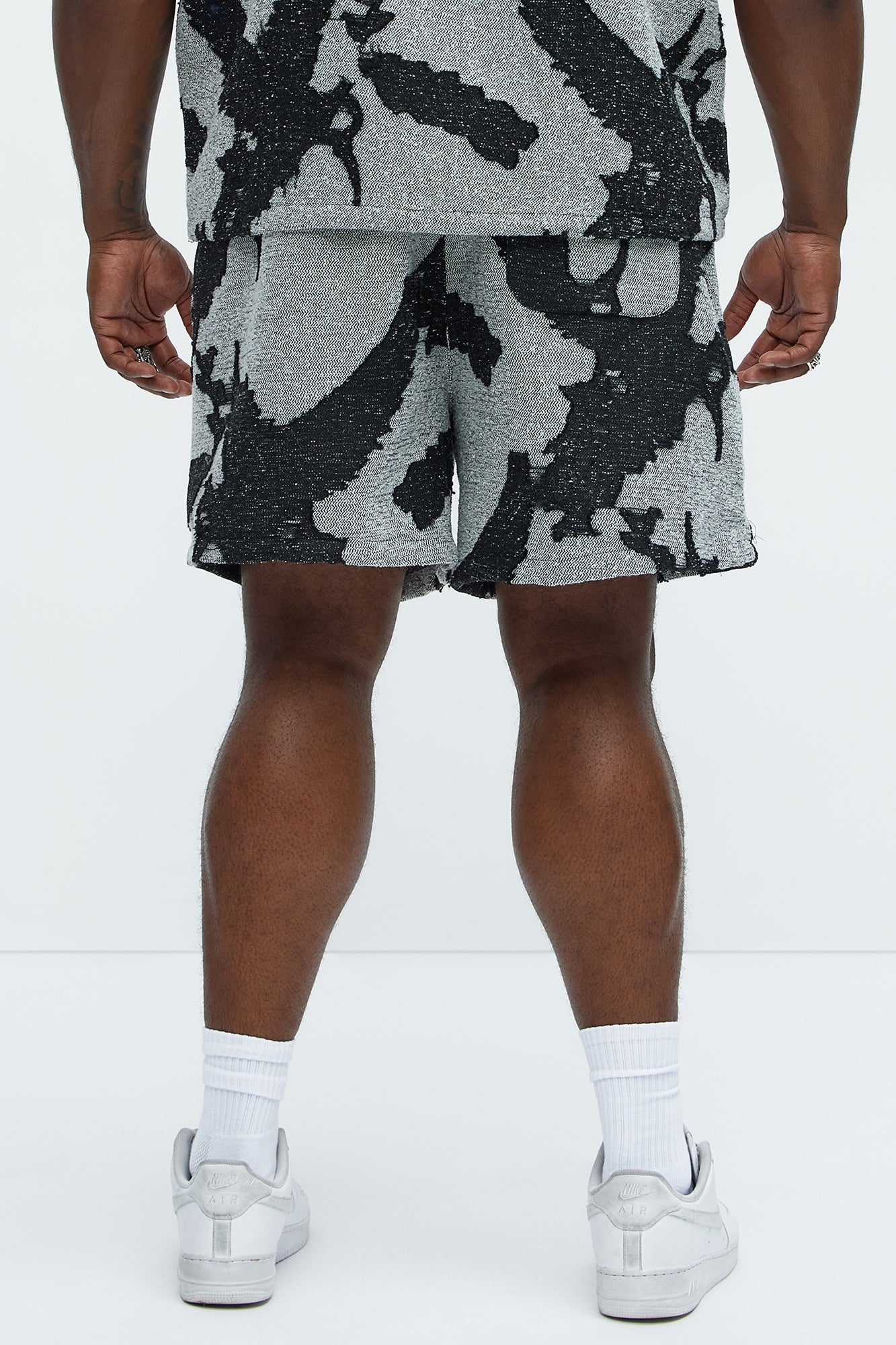 Inkblot Textured Shorts - Black/combo