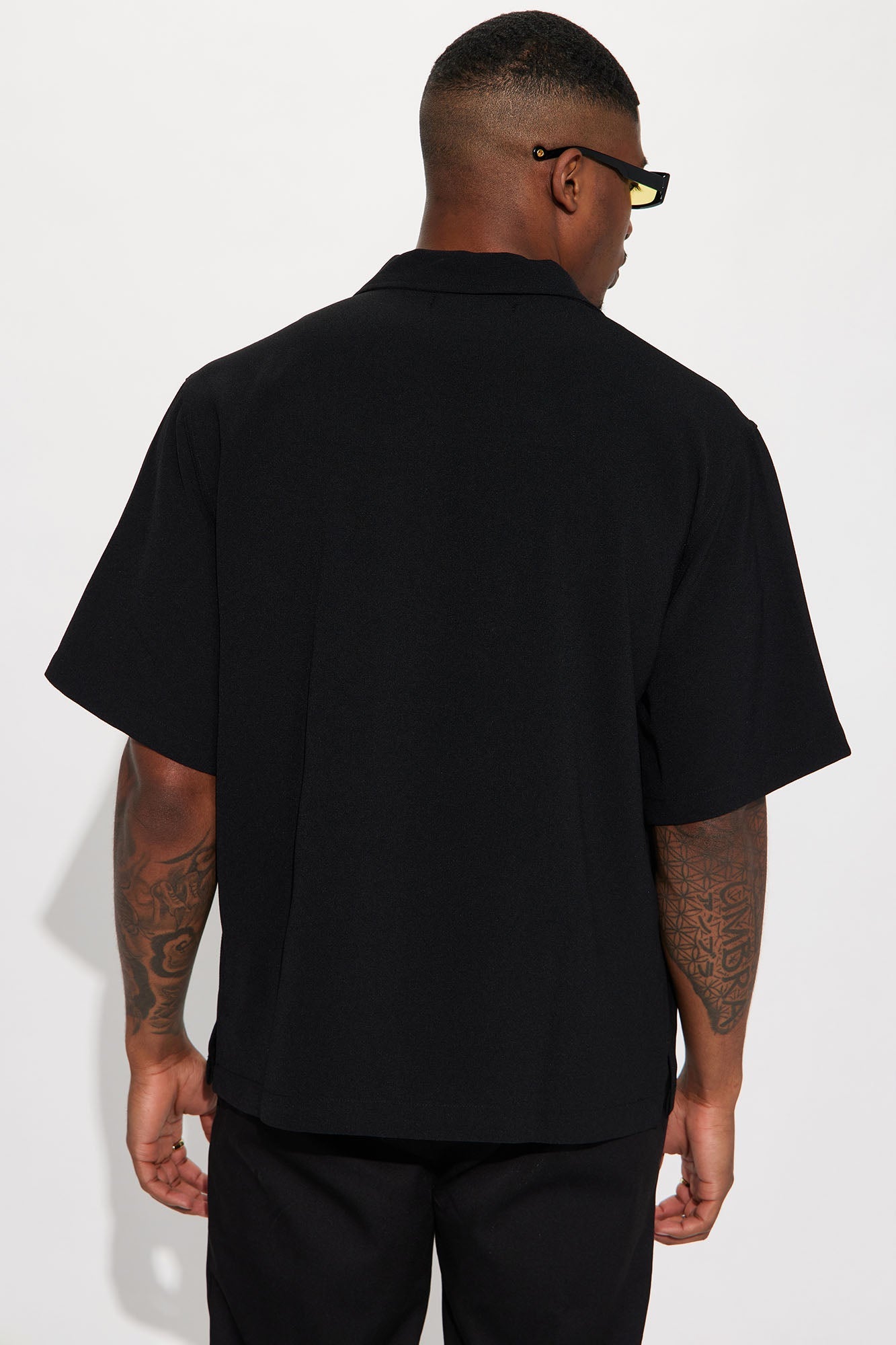Golden Hour Short Sleeve Button Up - Black