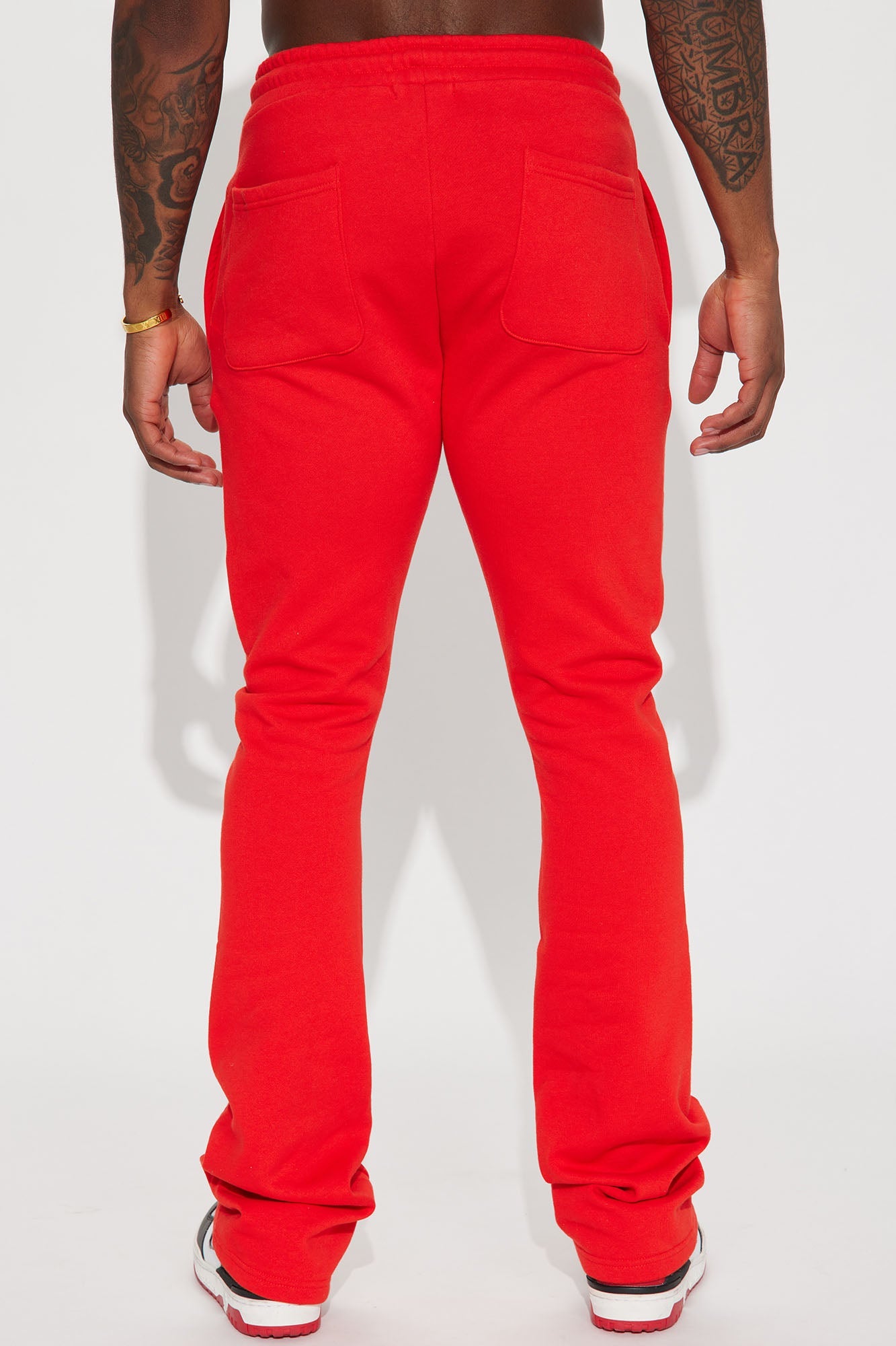 Tyson Skinny Stacked Flare Sweatpant - Red