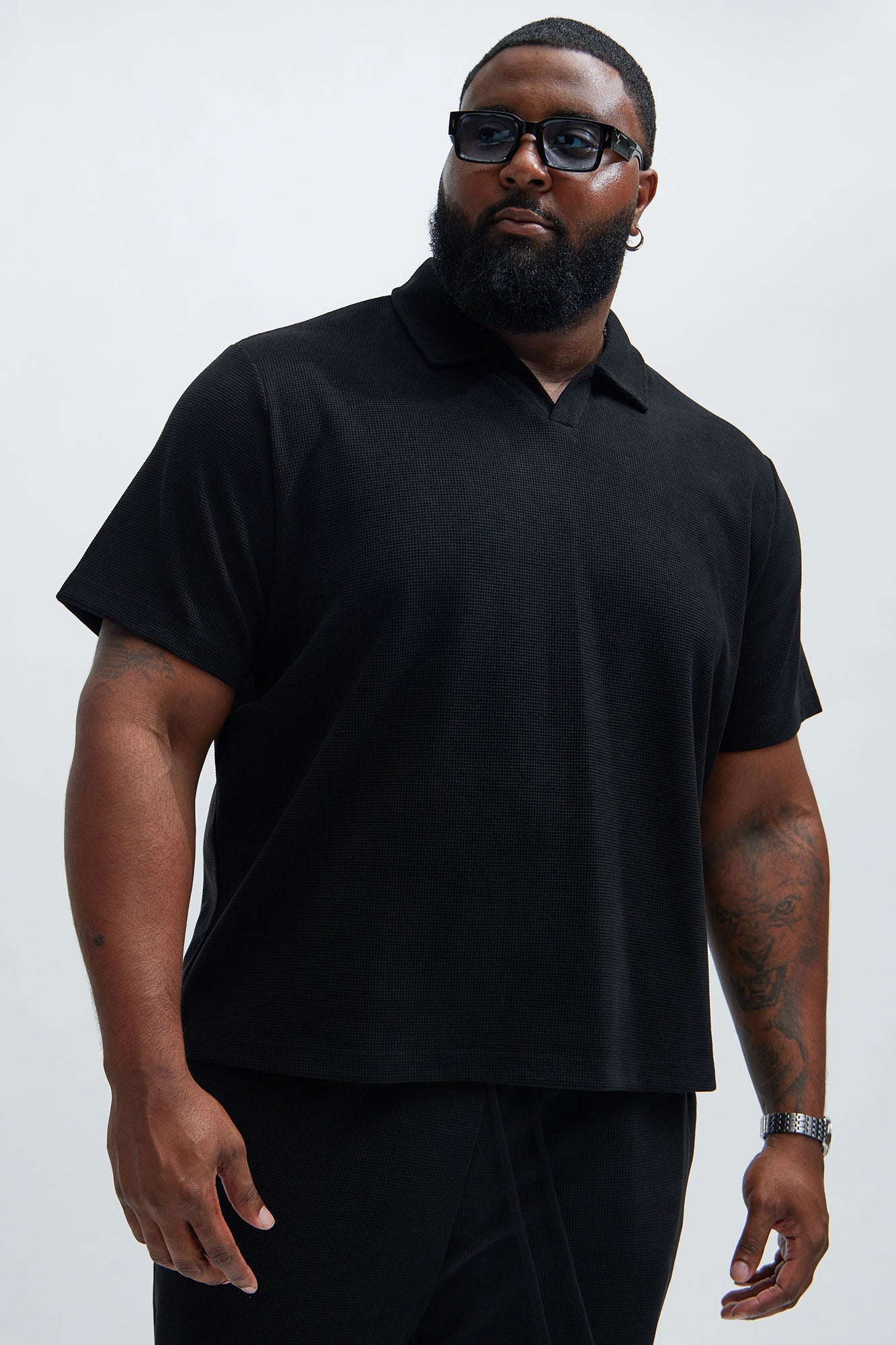 Cairo Textured Polo - Black