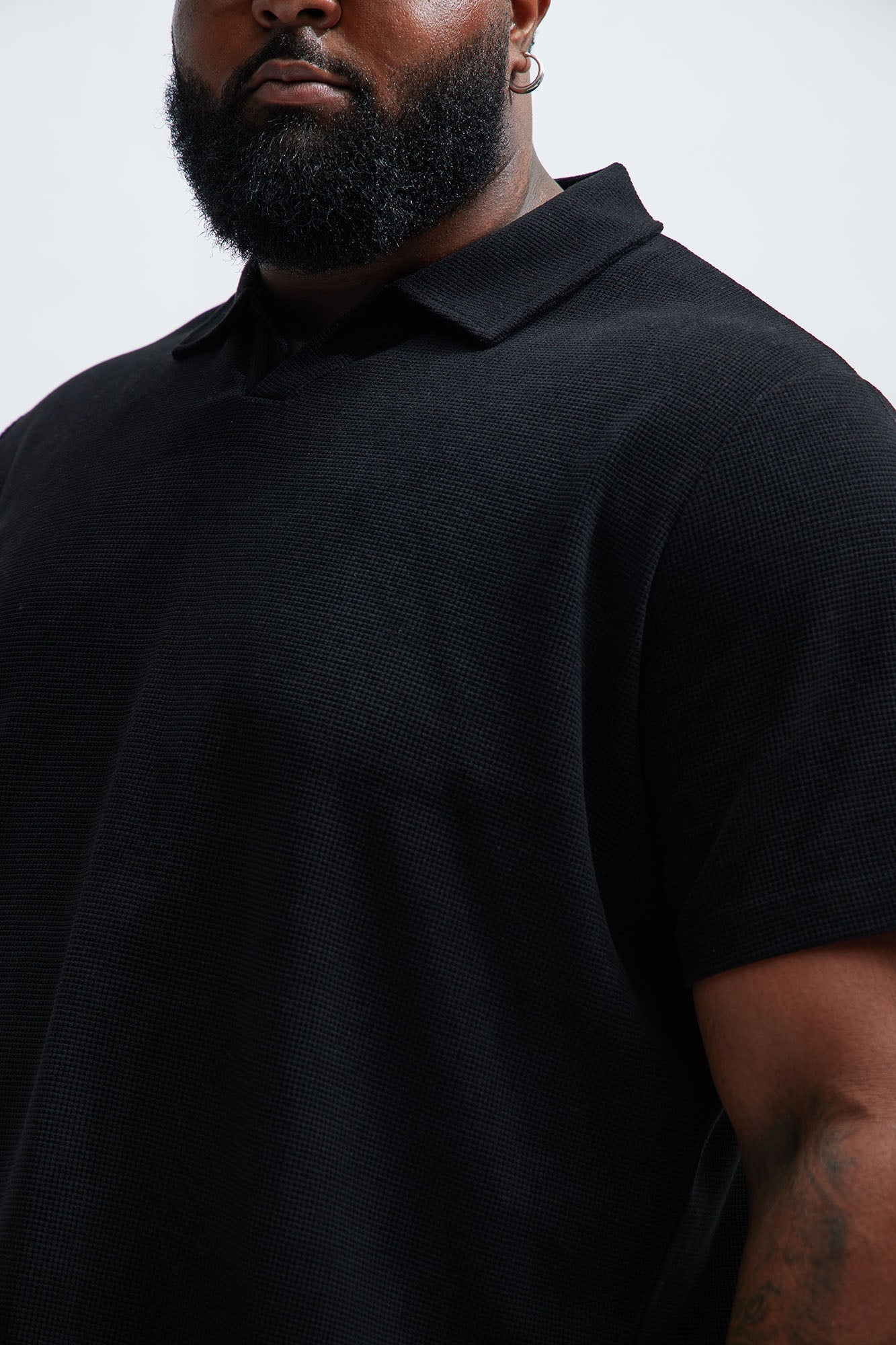 Cairo Textured Polo - Black