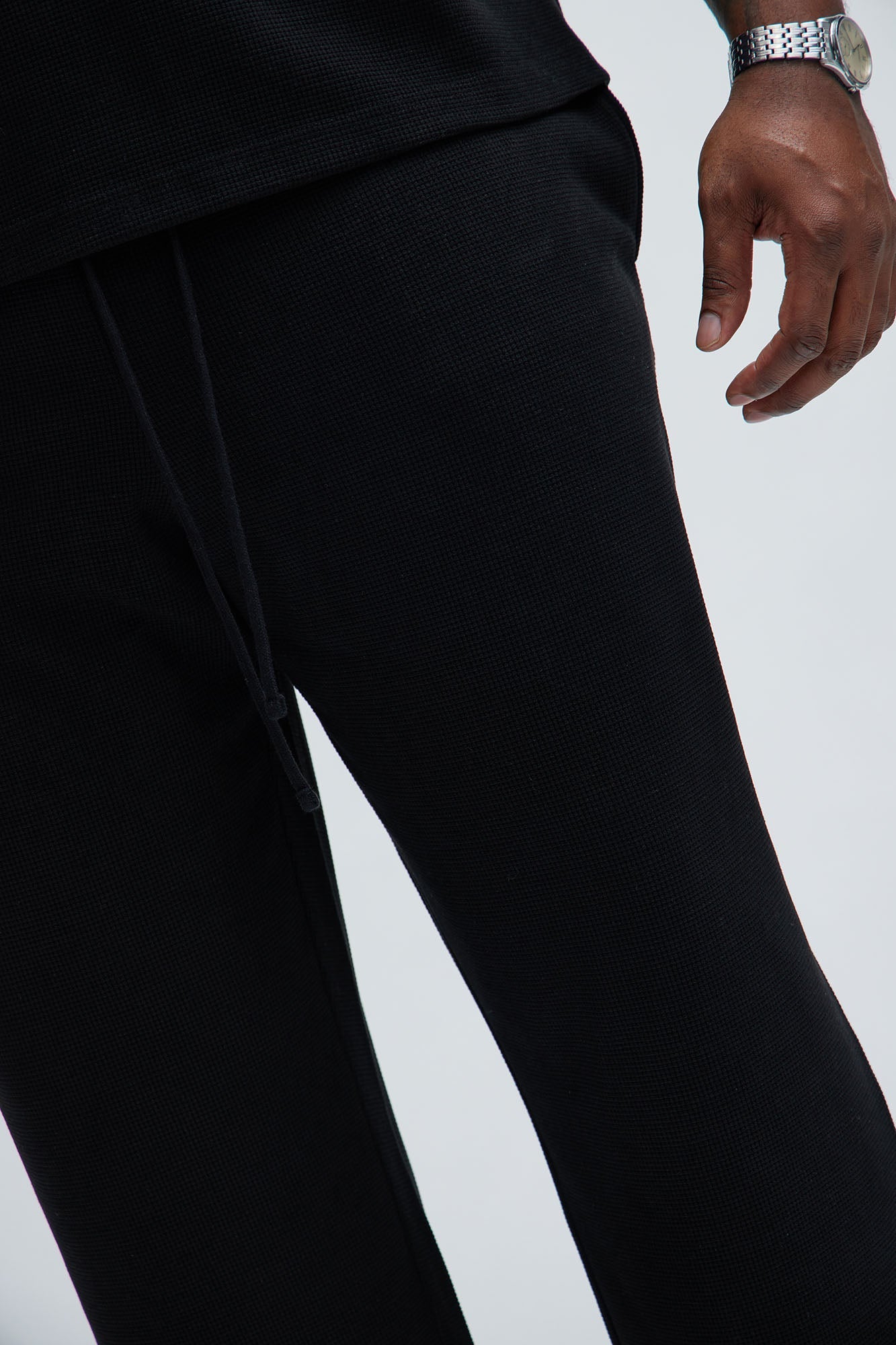 Cairo Textured Straight Pants - Black