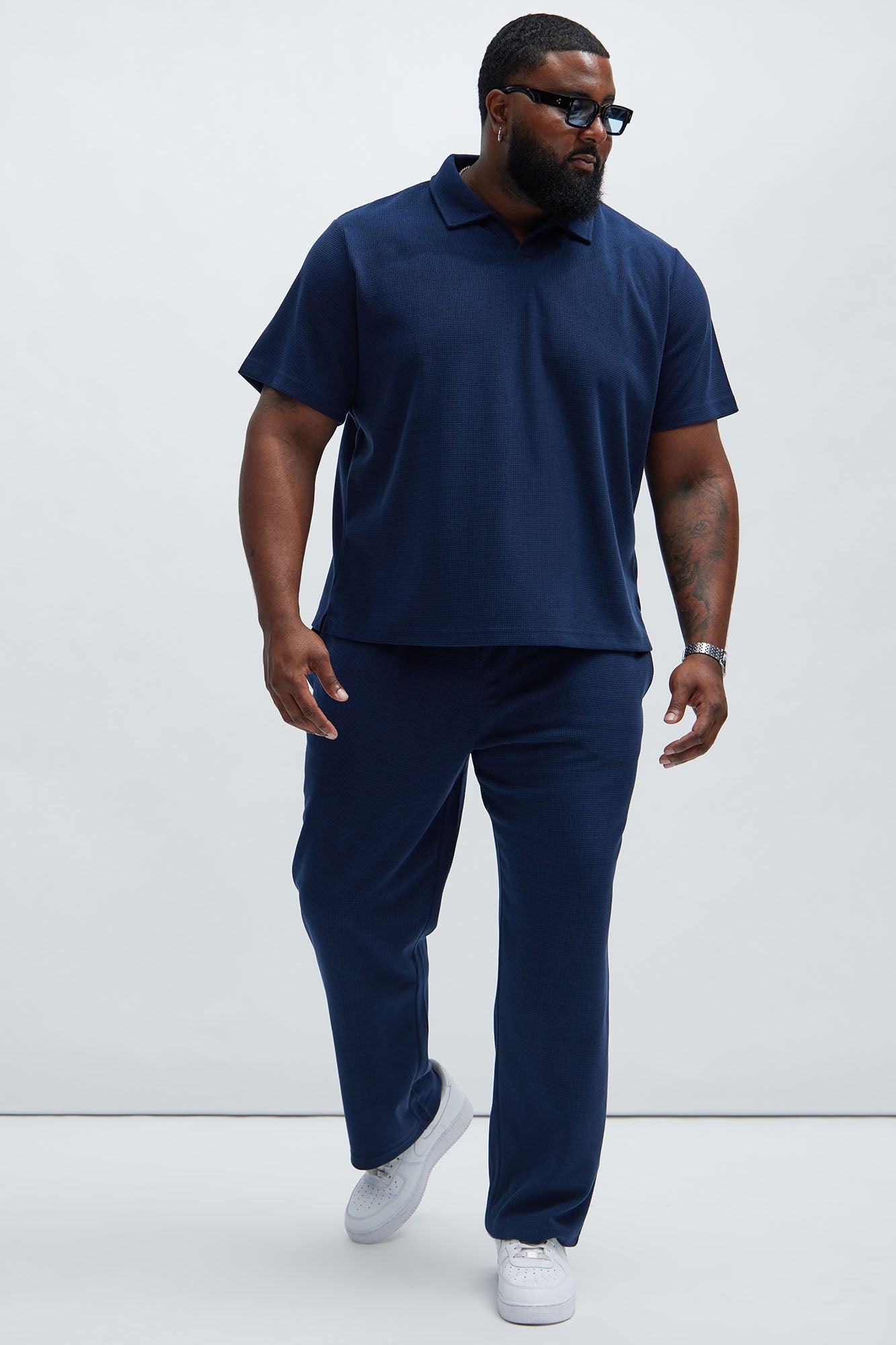 Cairo Textured Polo - Navy