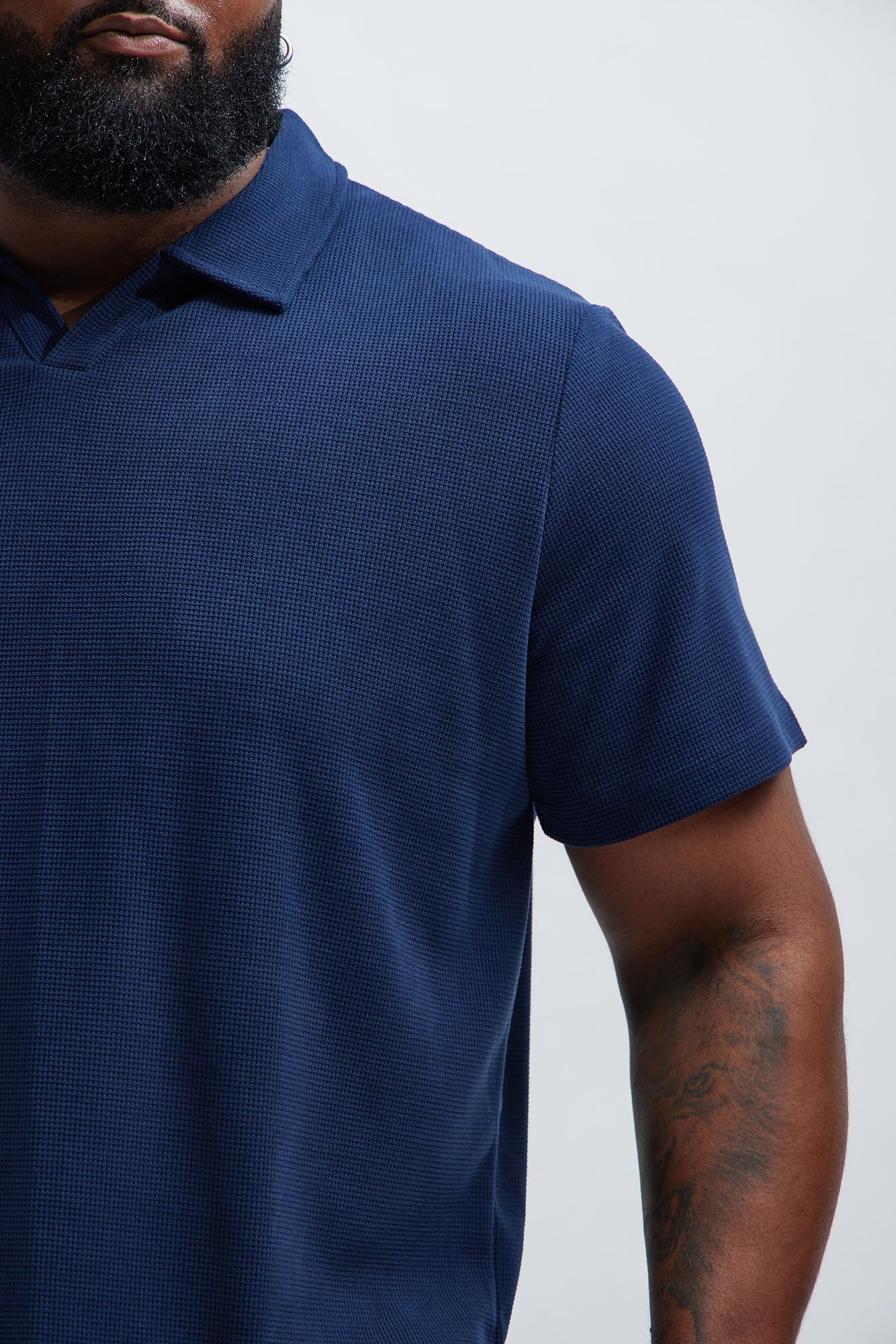 Cairo Textured Polo - Navy