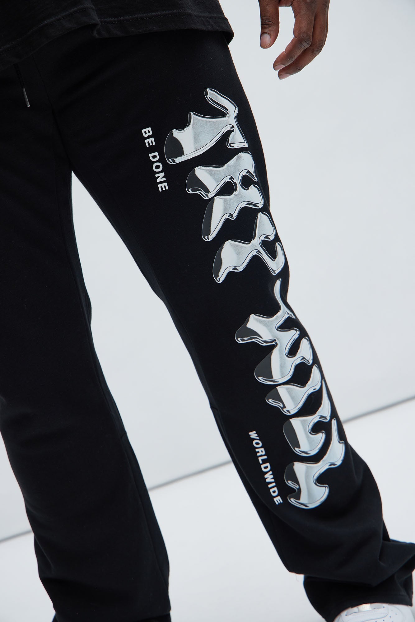 Thy Will Chrome Flare Sweatpant - Black