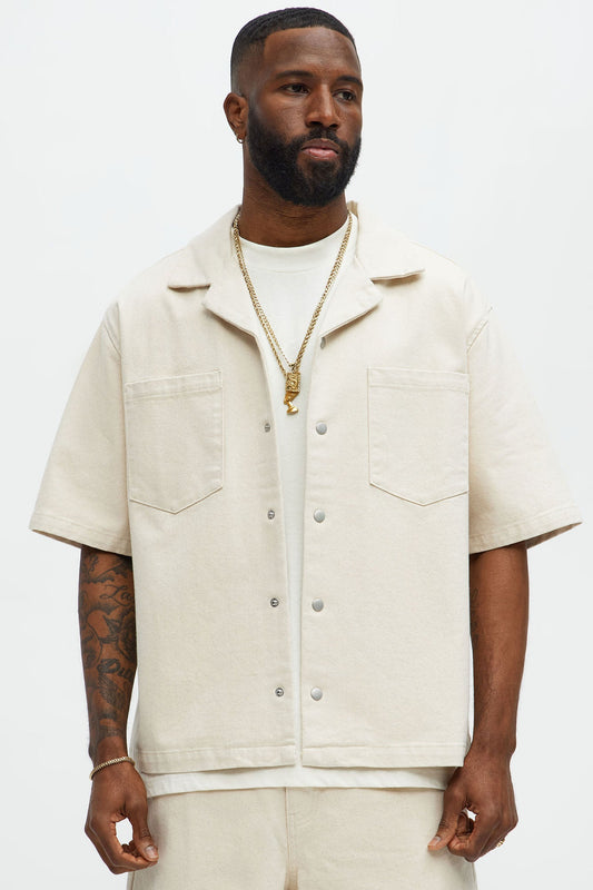 Colin True Denim Button Up Shirt - Sand
