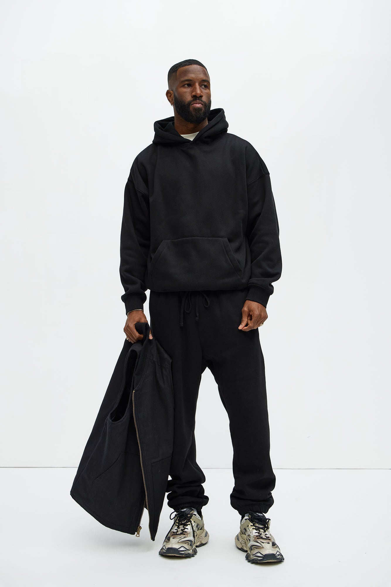 Tyson Oversized Heavyweight Hoodie - Black