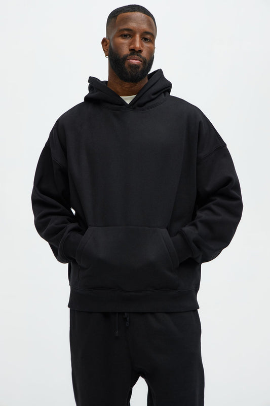 Tyson Oversized Heavyweight Hoodie - Black
