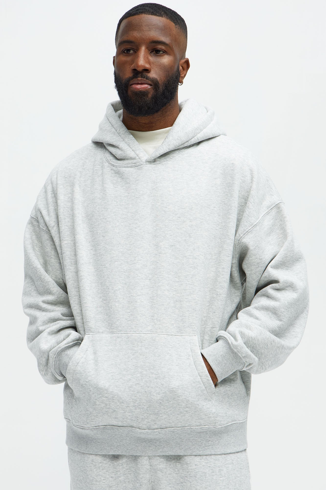 Tyson Oversized Heavyweight Hoodie - Heather Grey