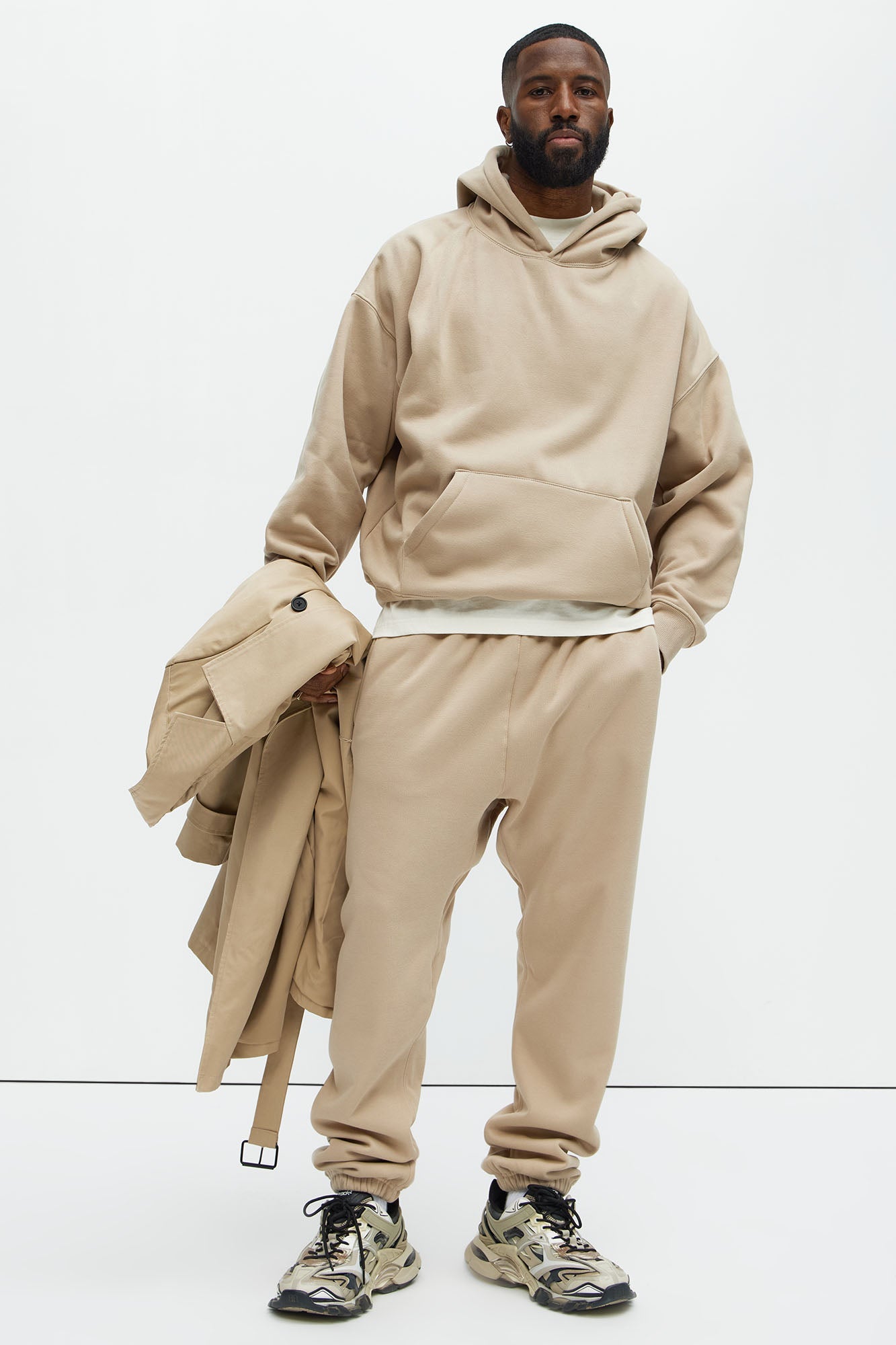 Tyson Oversized Heavyweight Hoodie - Taupe