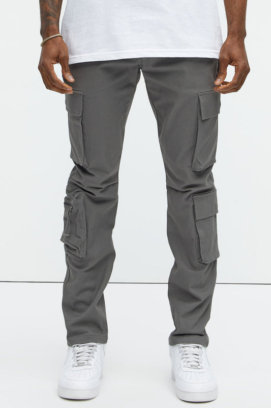 Stay On It Skinny Cargo Pants - Grey