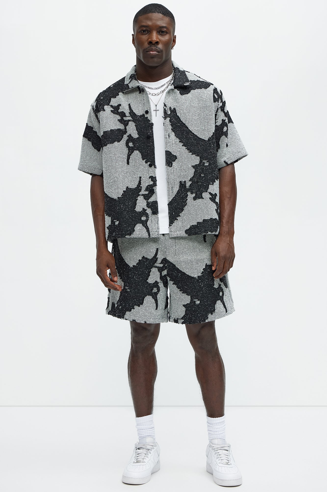 Inkblot Button Up Shirt - Black/combo