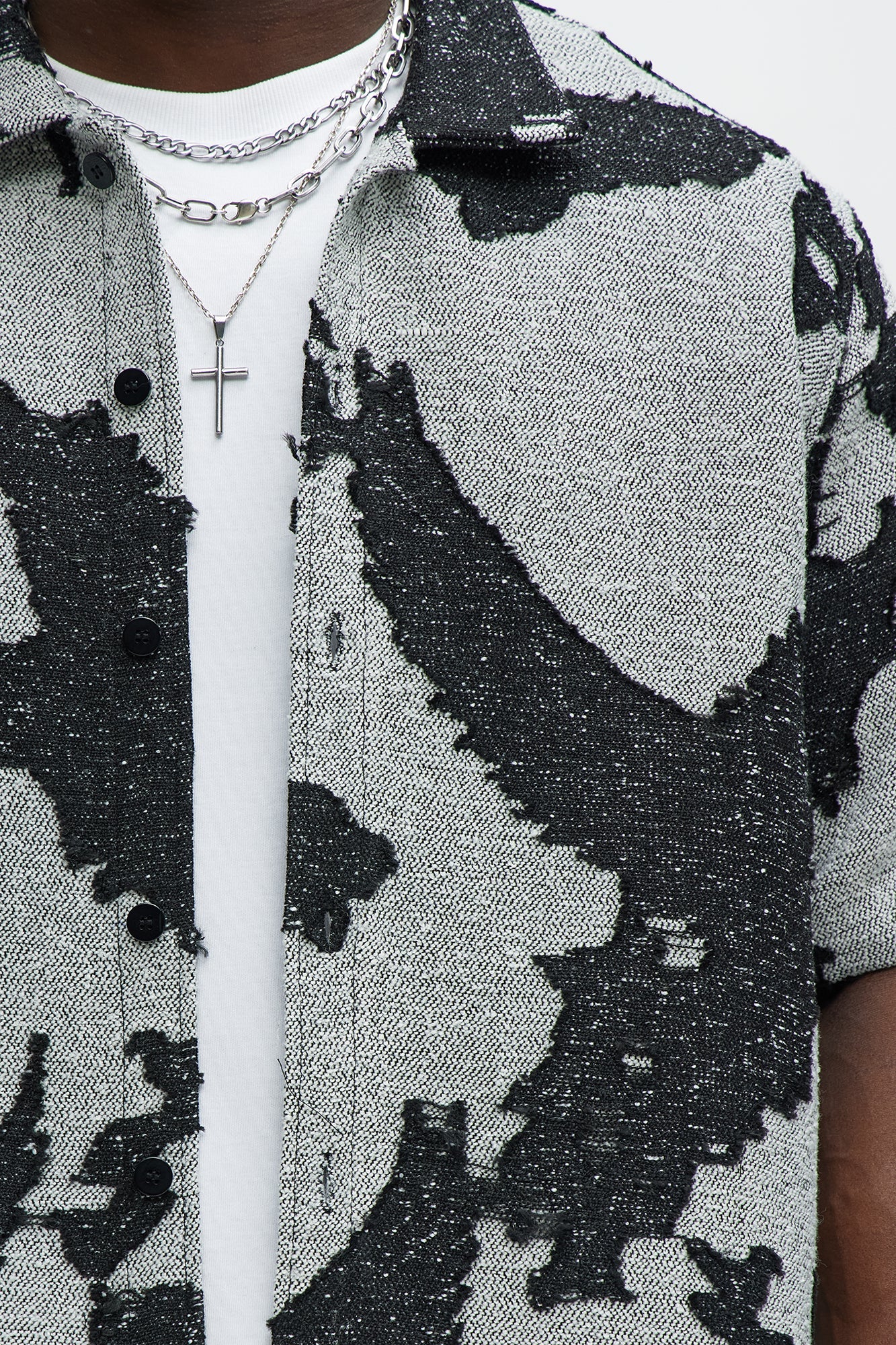 Inkblot Button Up Shirt - Black/combo