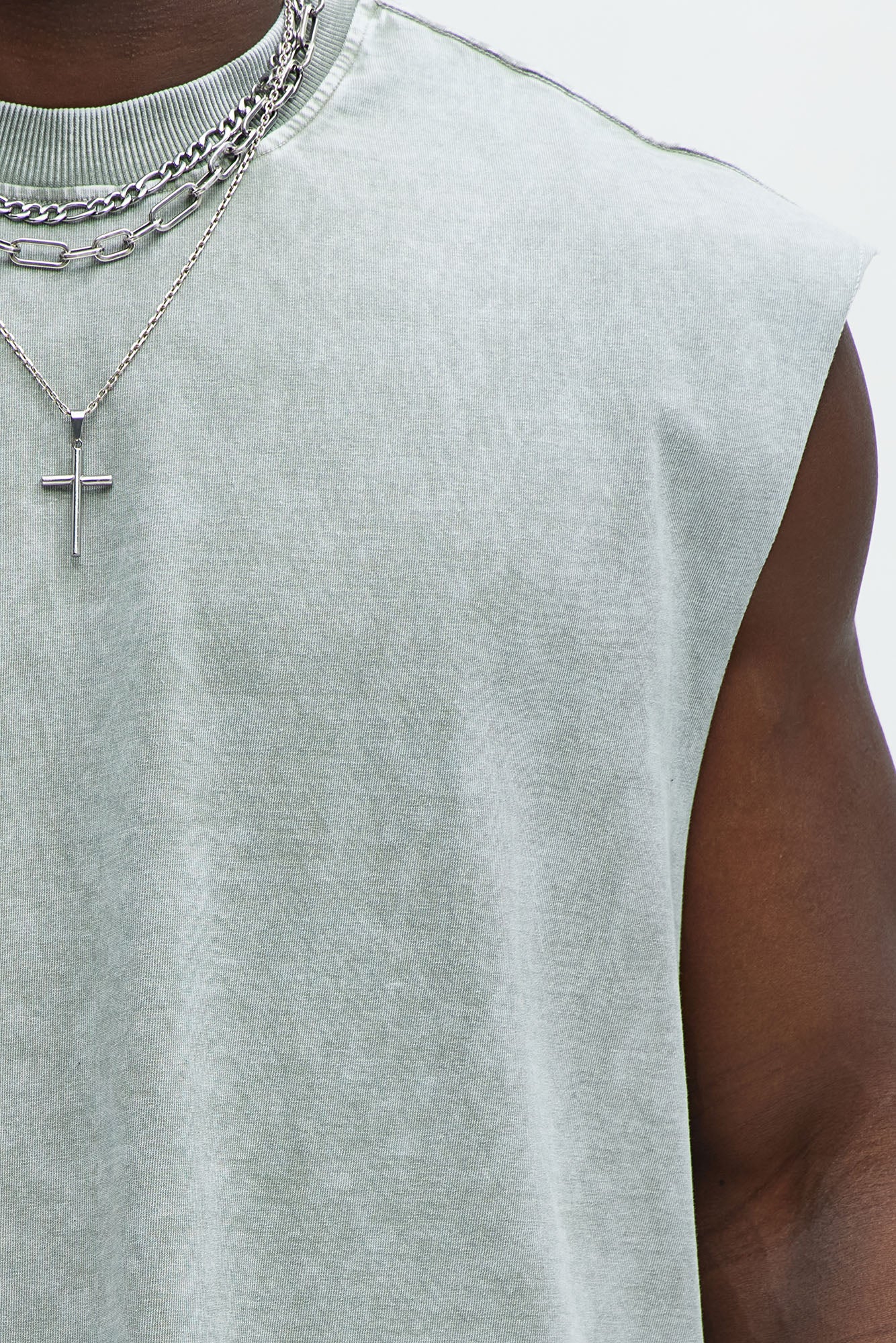 Relaxed Vintage Wash Heavyweight Muscle Tee - Sage