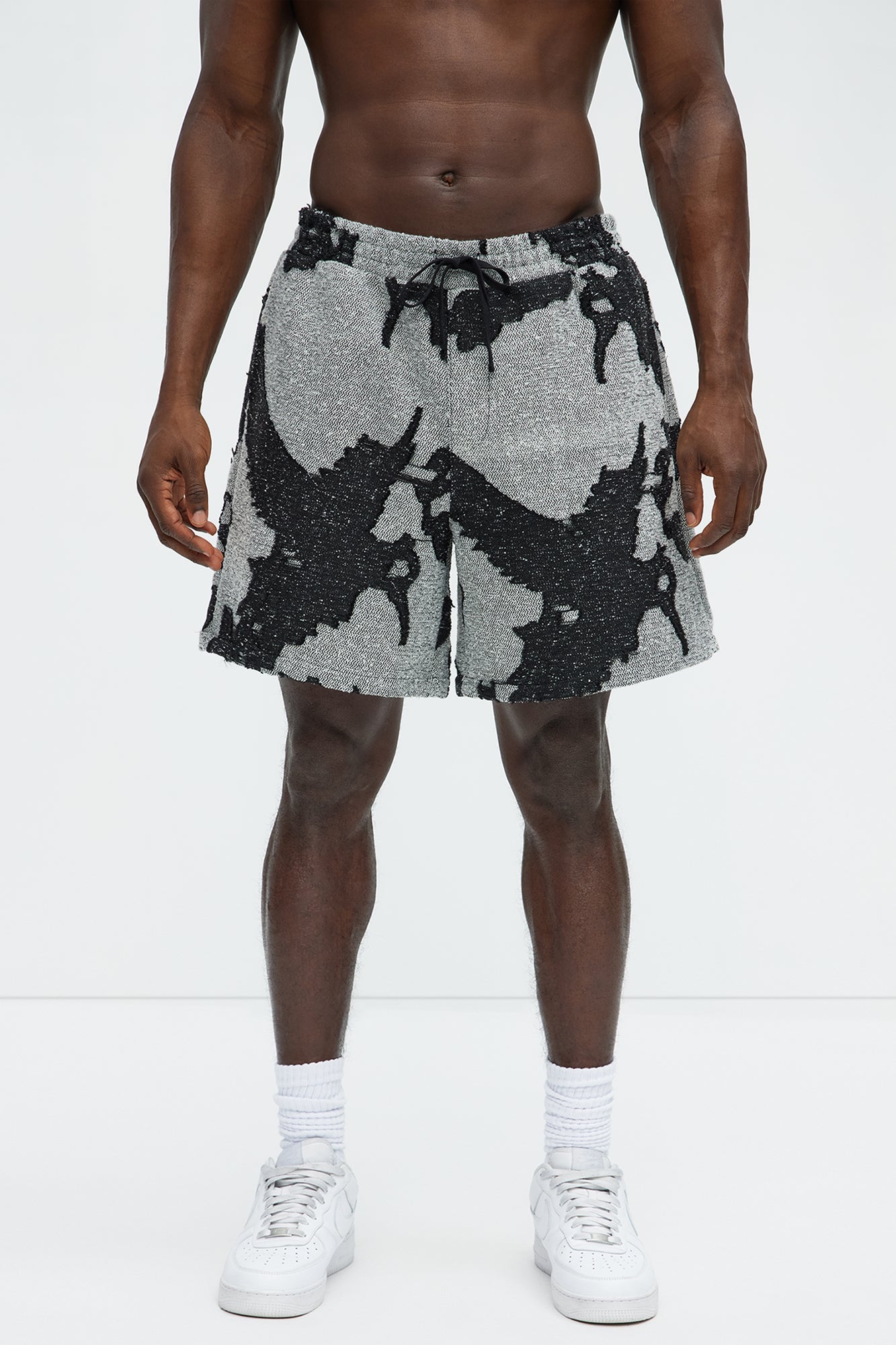 Inkblot Textured Shorts - Black/combo