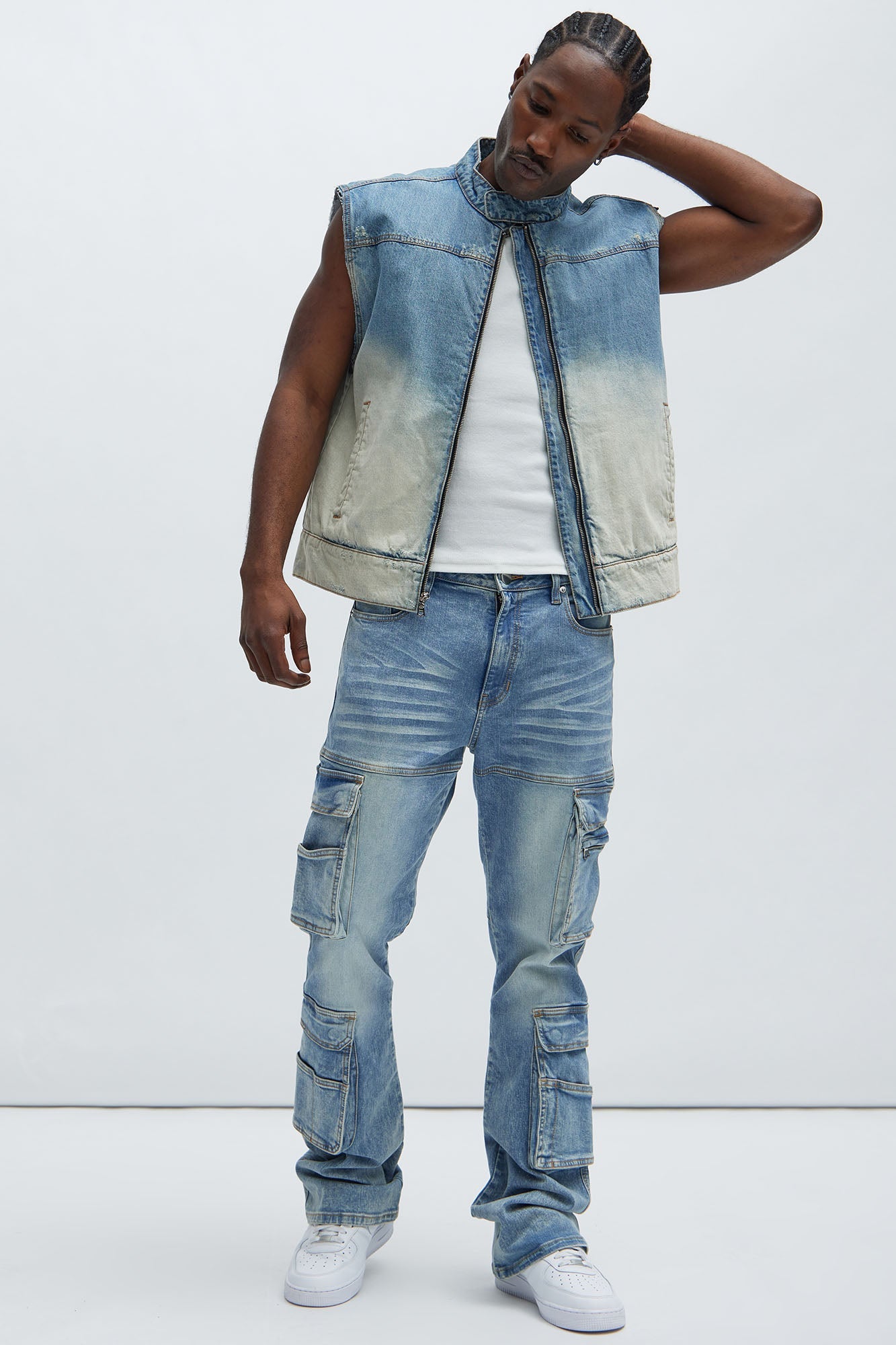 Romance Slim Stacked Flare Jeans - Light Blue Wash