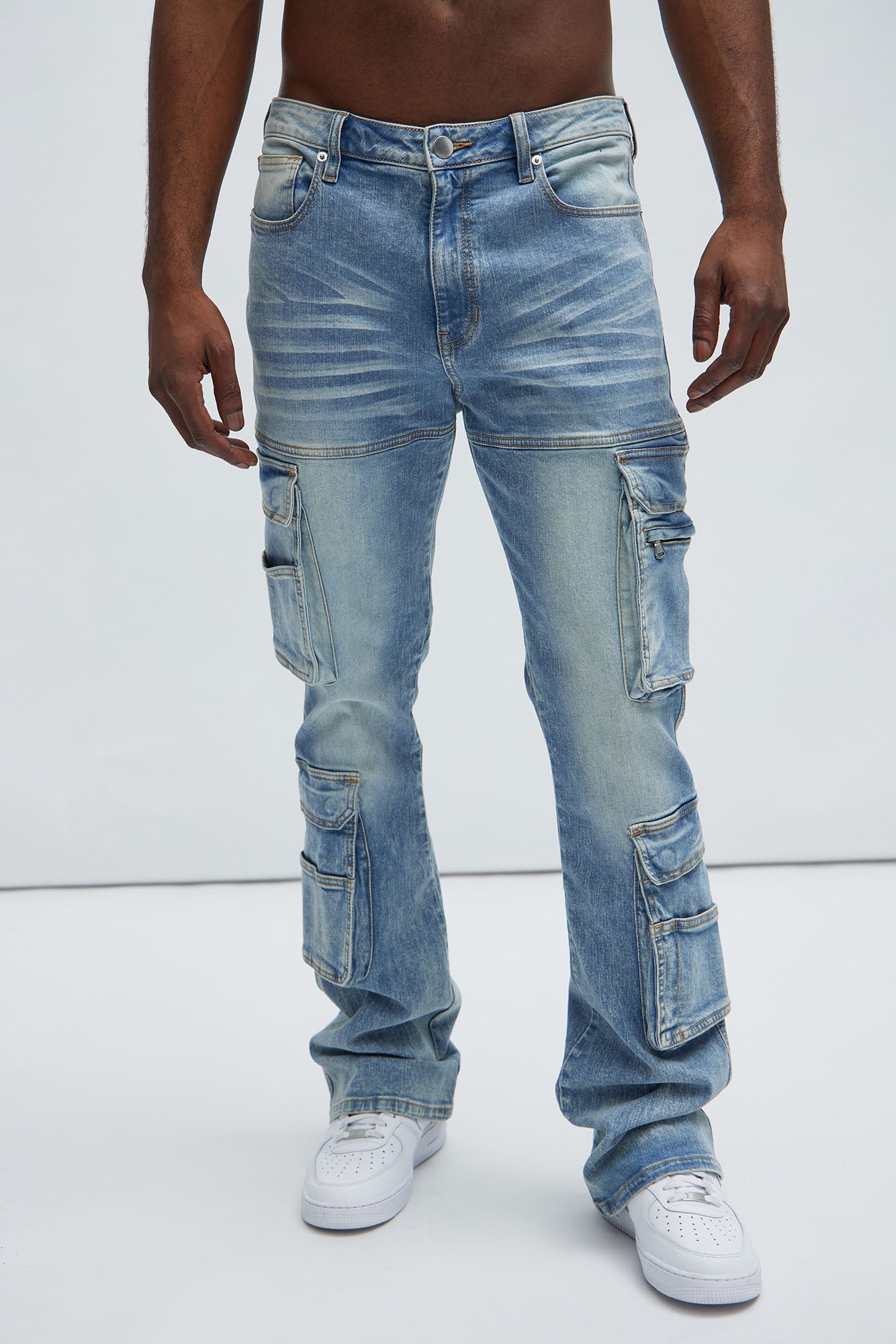 Romance Slim Stacked Flare Jeans - Light Blue Wash