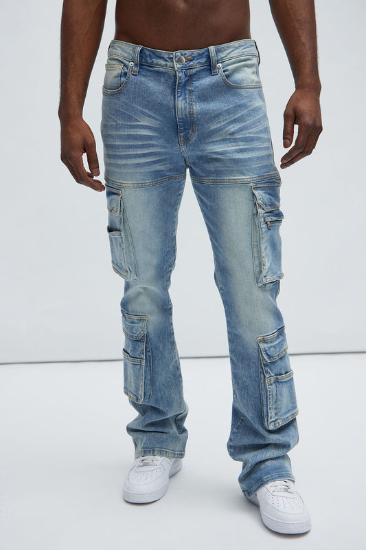 Romance Slim Stacked Flare Jeans - Light Blue Wash