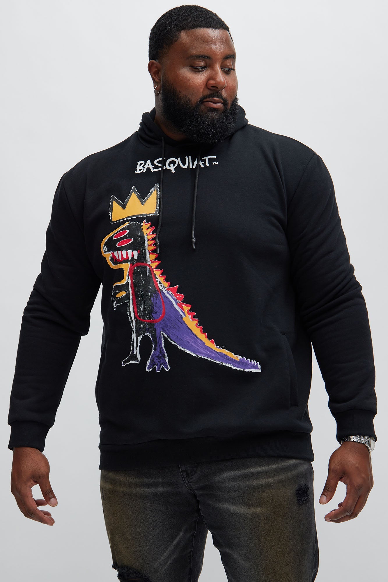 Basquiat Dinosaur Hoodie - Black