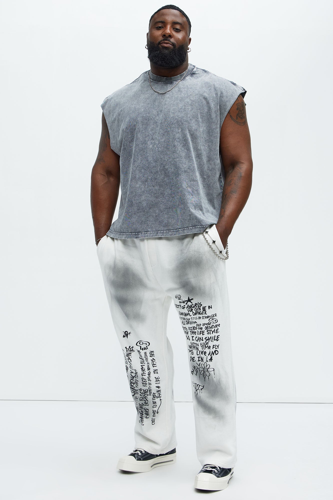 Relaxed Vintage Wash Heavyweight Muscle Tee - Grey/Smoke