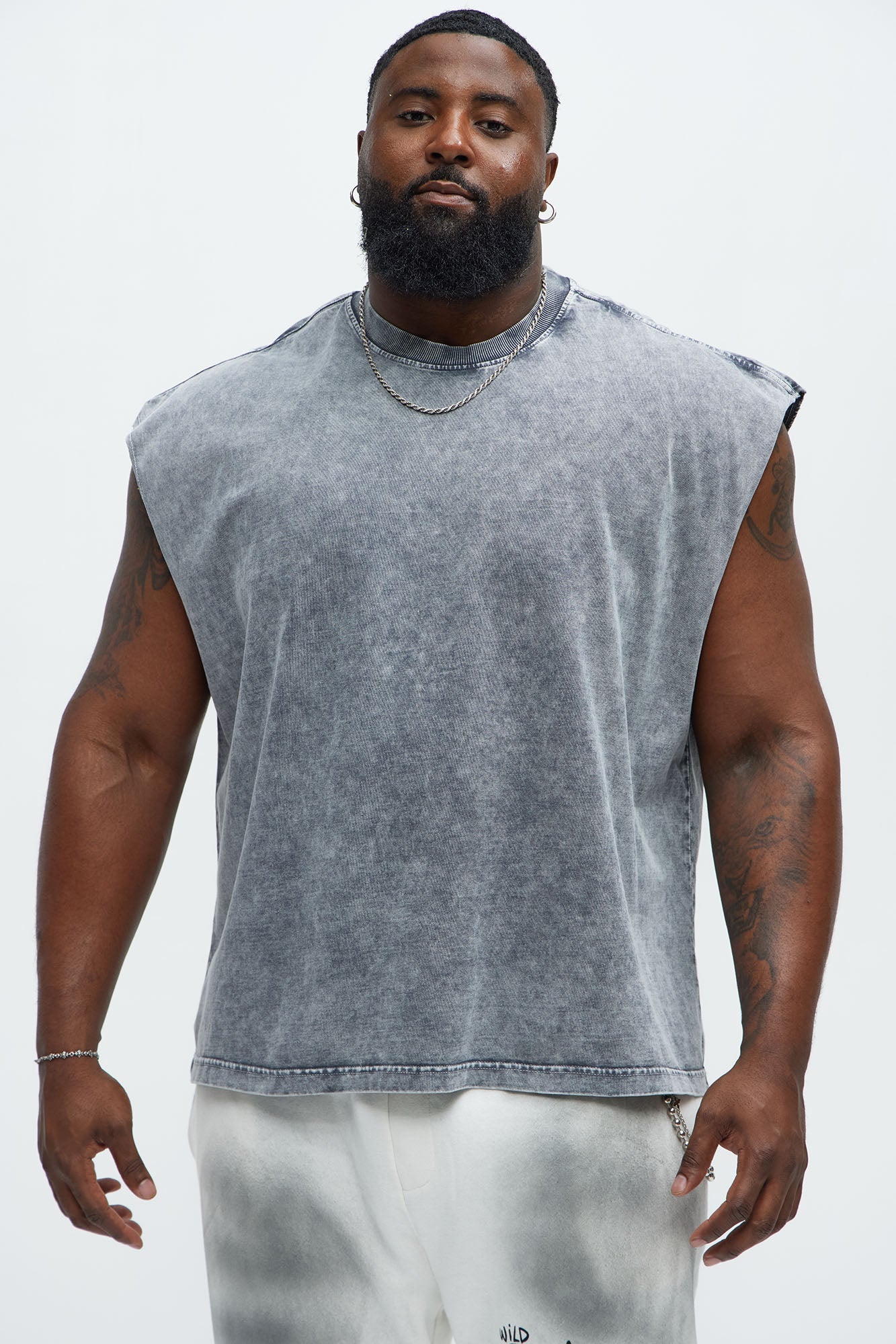 Relaxed Vintage Wash Heavyweight Muscle Tee - Grey/Smoke