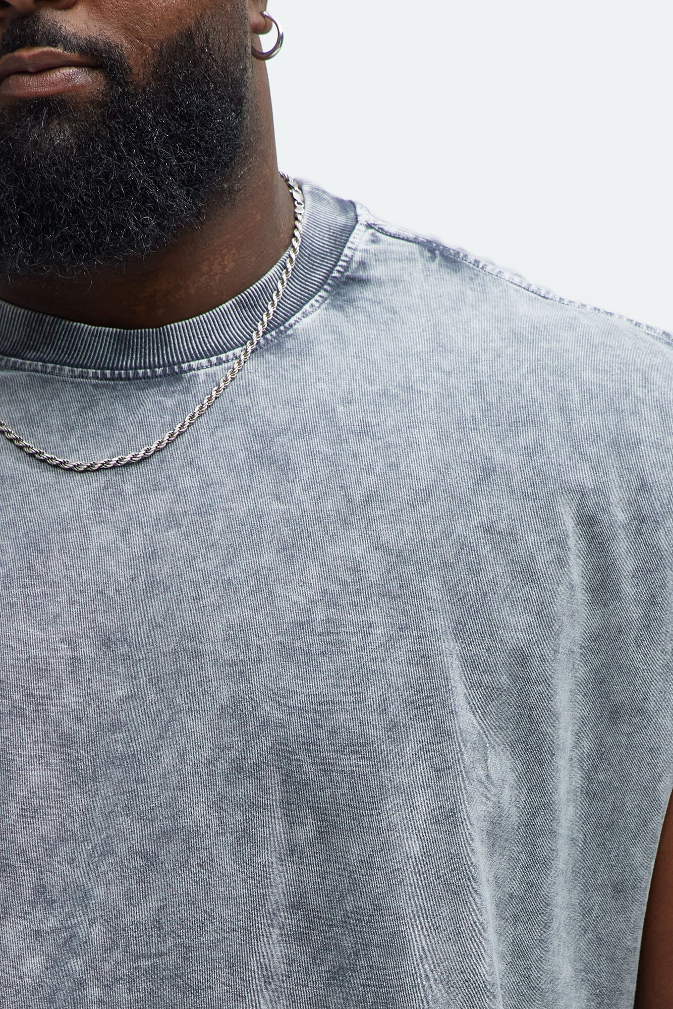 Relaxed Vintage Wash Heavyweight Muscle Tee - Grey/Smoke