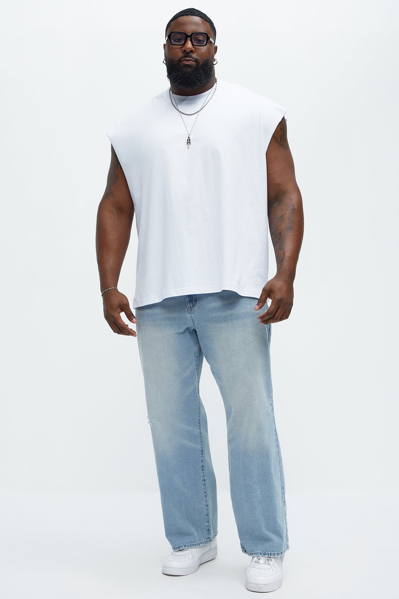 Relaxed Heavyweight Muscle Tee - White