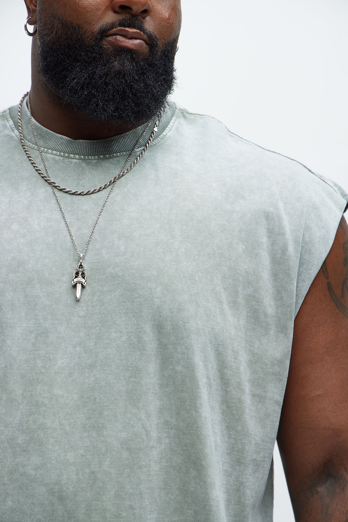 Relaxed Vintage Wash Heavyweight Muscle Tee - Sage