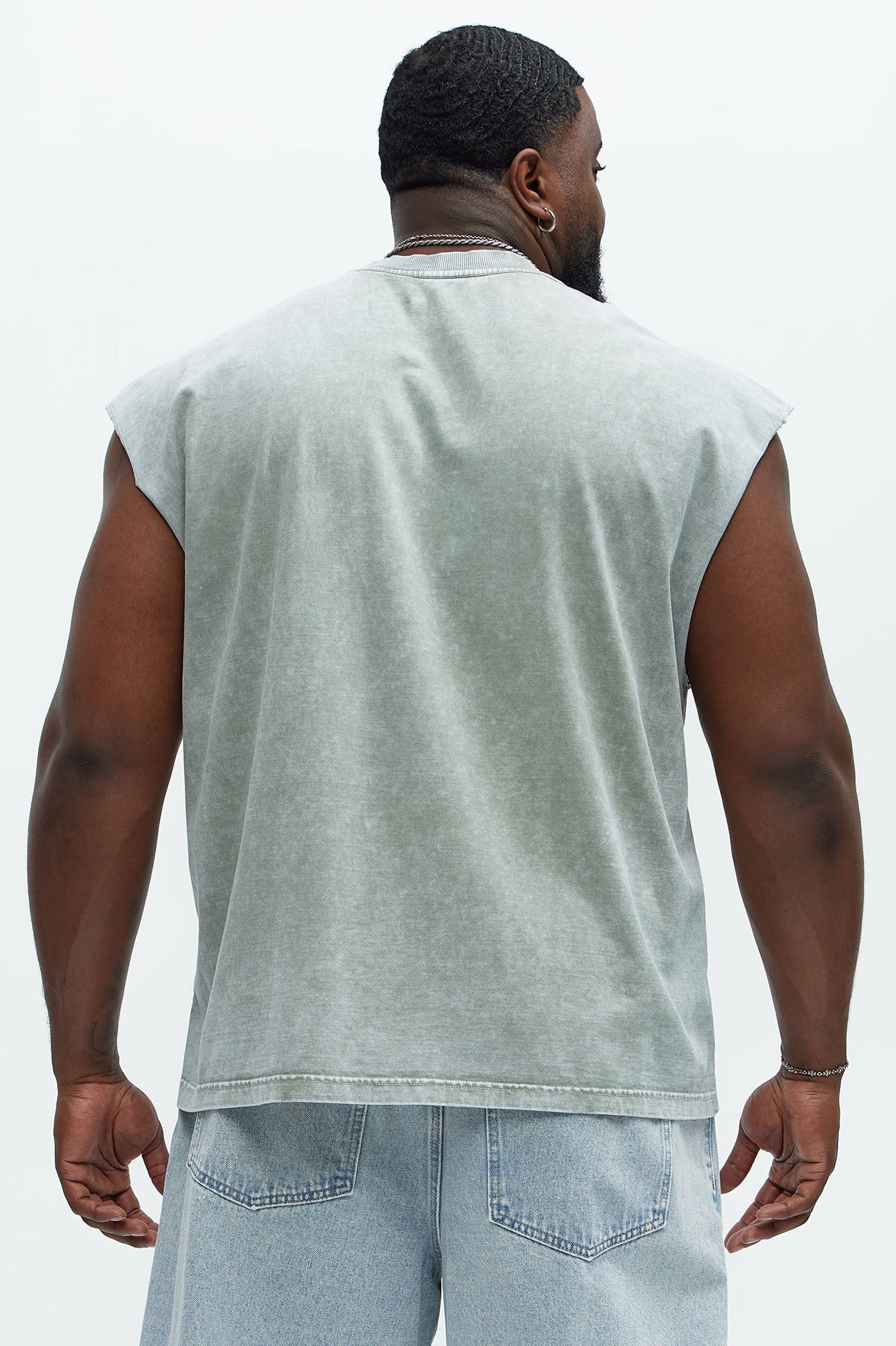 Relaxed Vintage Wash Heavyweight Muscle Tee - Sage
