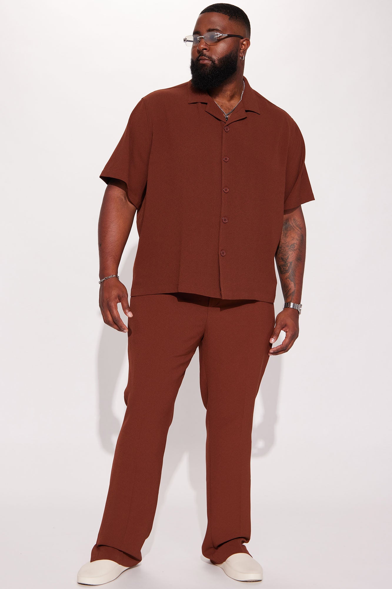 Golden Hour Short Sleeve Button Up - Brown