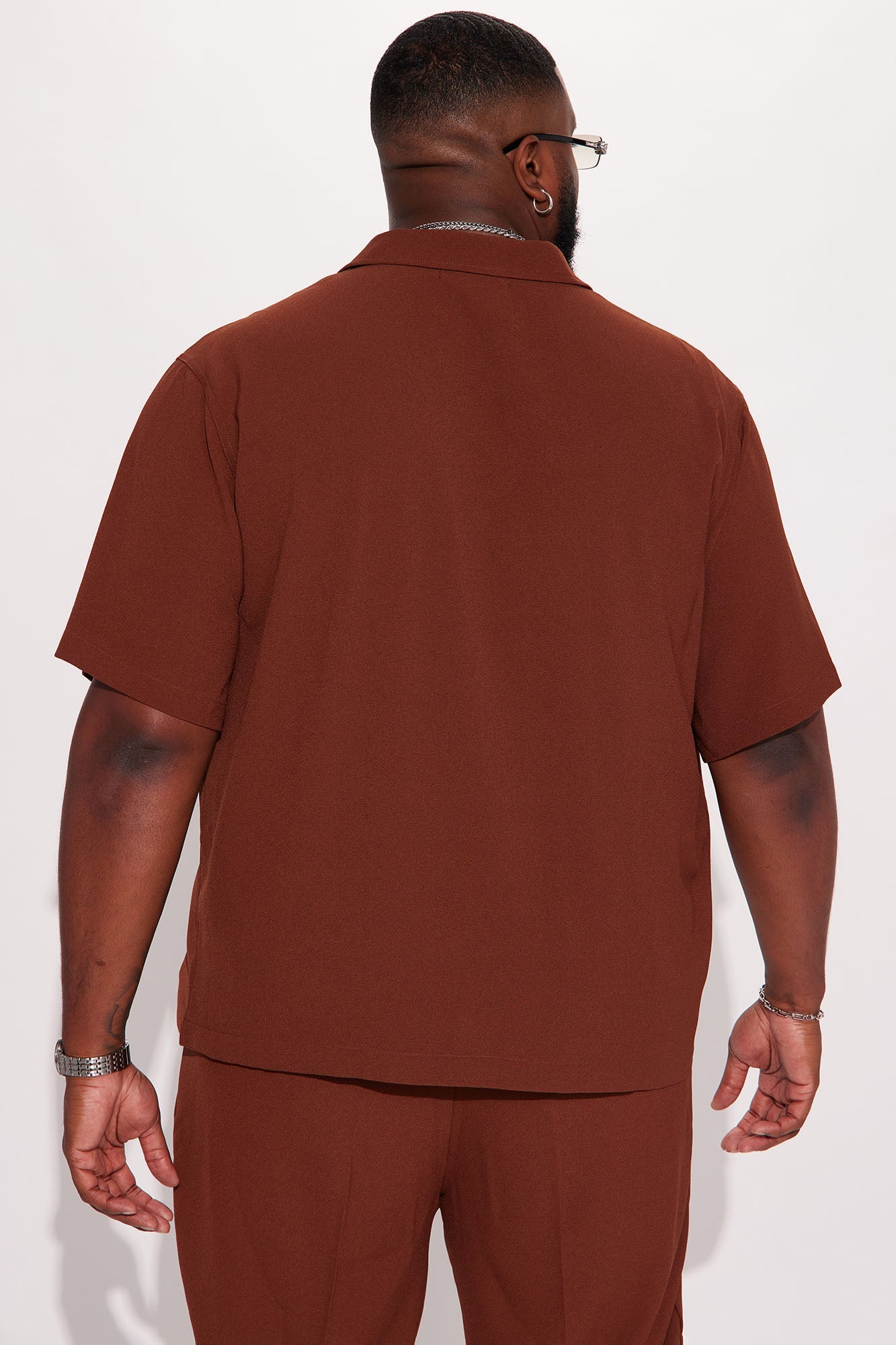 Golden Hour Short Sleeve Button Up - Brown