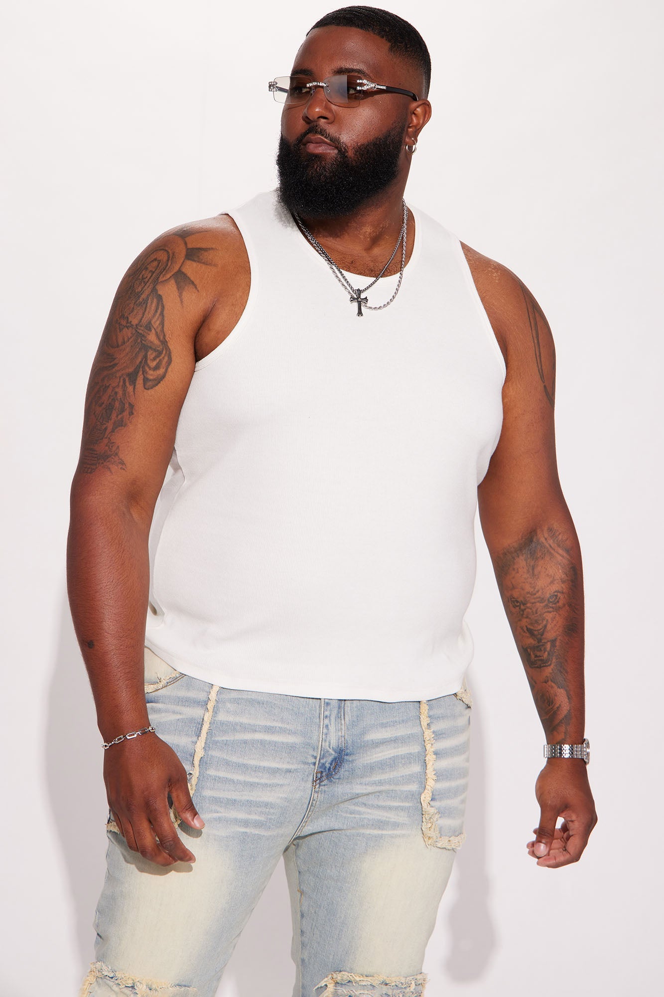 Classic Ribbed Tank Top - White