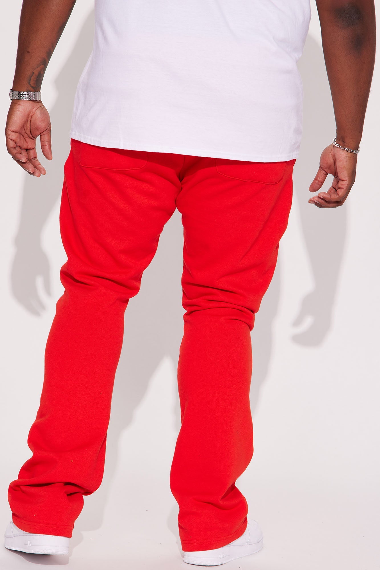 Tyson Skinny Stacked Flare Sweatpant - Red