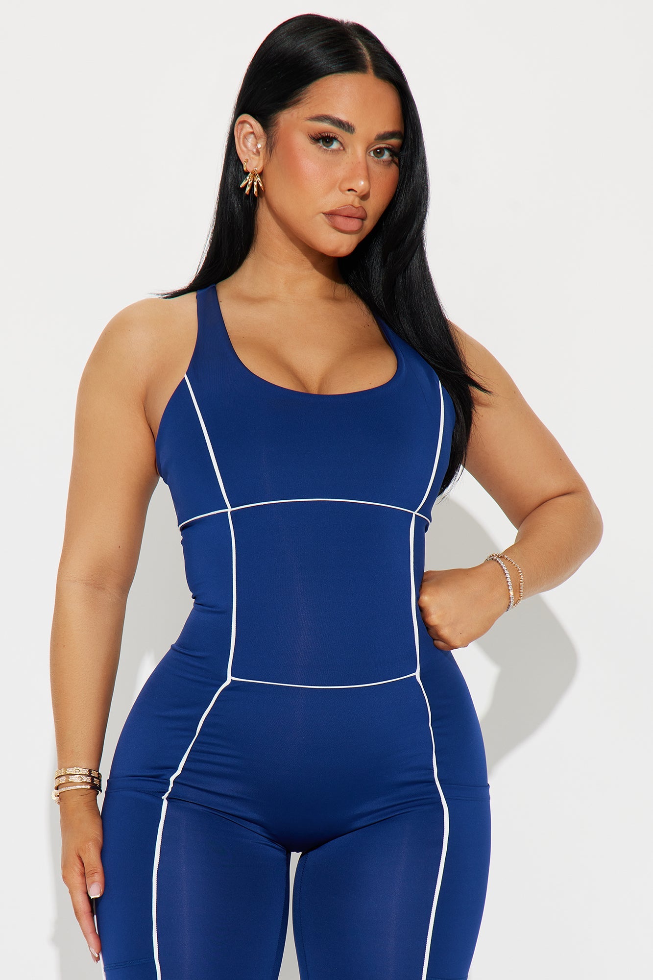 Round It Up Elevate Active Jumpsuit - Midnight Blue